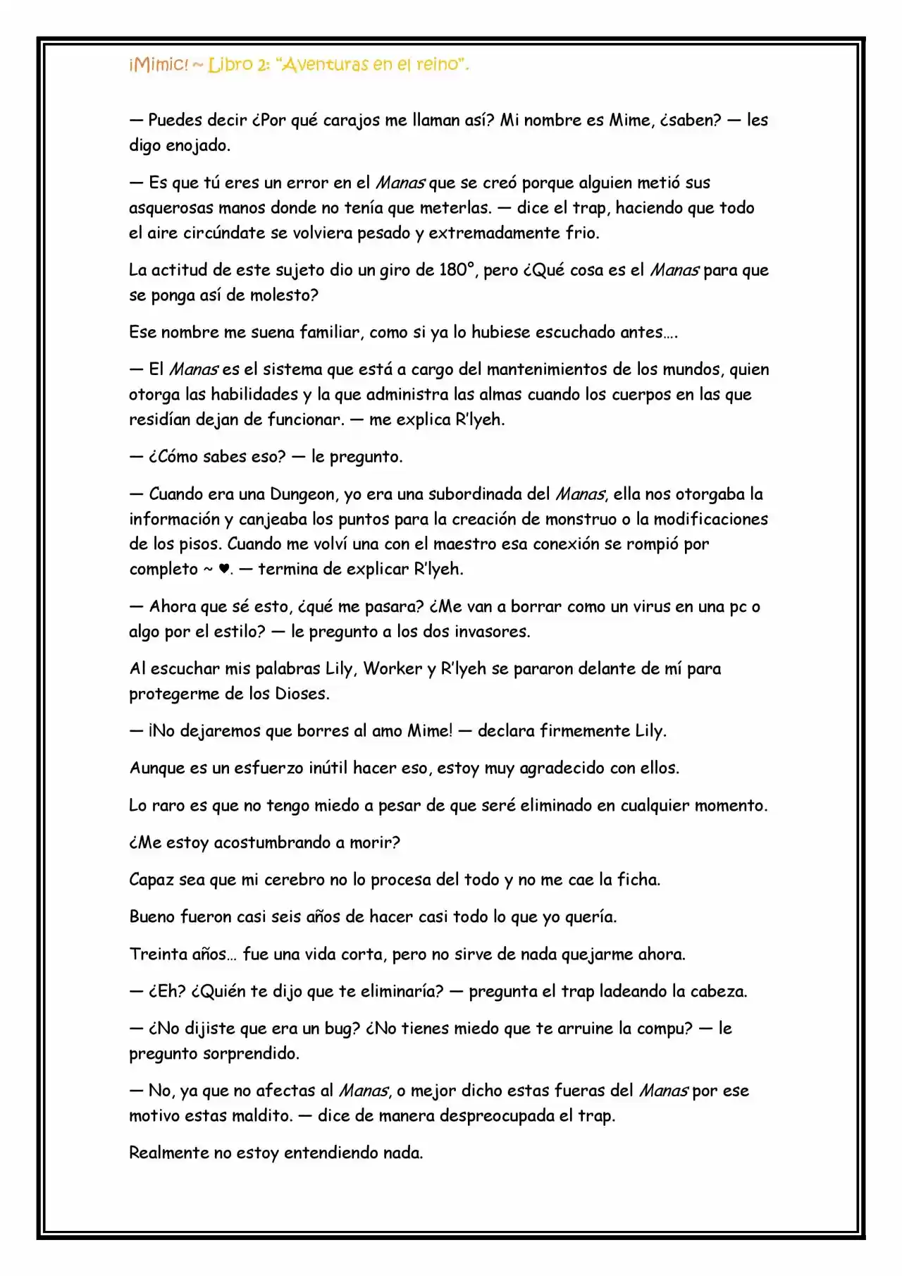 ¡Mimic! (Novela) - Capítulo 44 - Página 8 - LectorTMOo