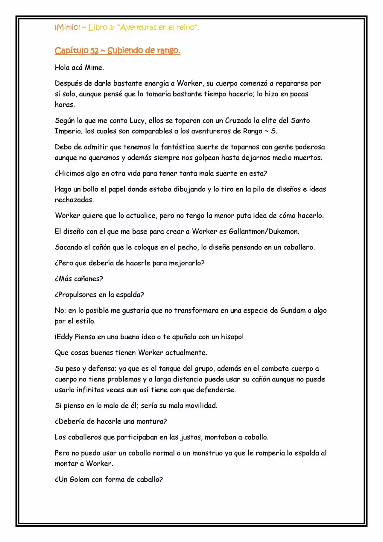 ¡Mimic! (Novela) - Capítulo 52 - Página 1 - LectorTMOo