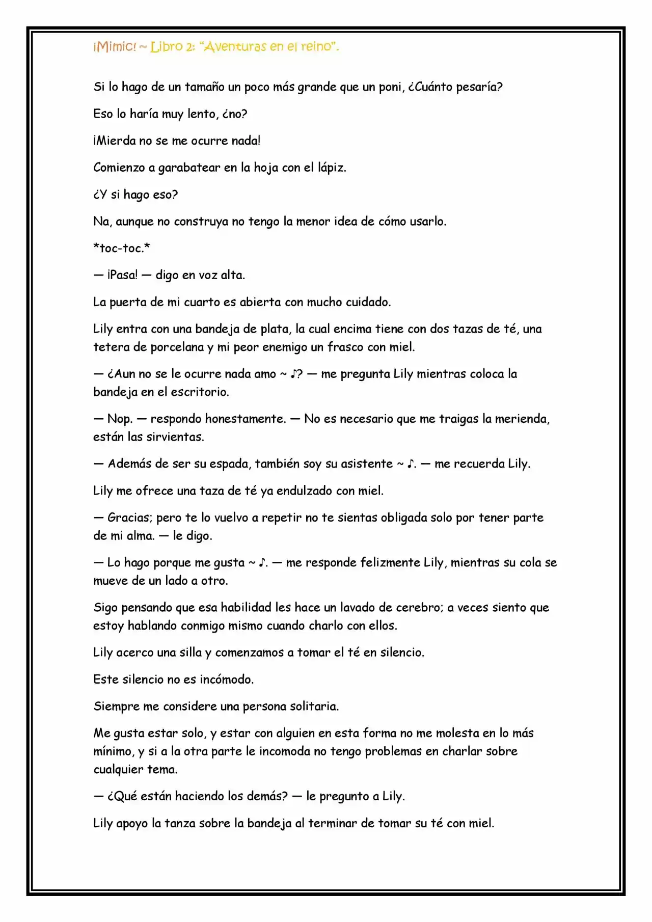 ¡Mimic! (Novela) - Capítulo 52 - Página 2 - LectorTMOo