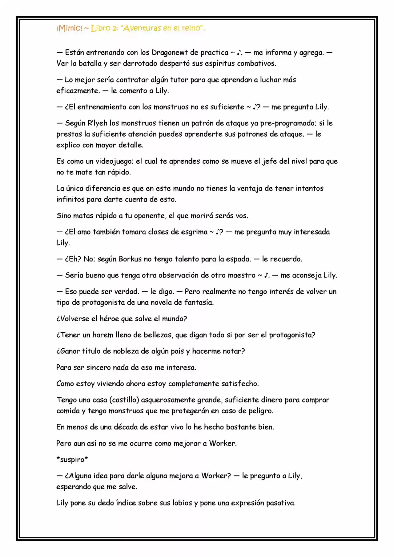 ¡Mimic! (Novela) - Capítulo 52 - Página 3 - LectorTMOo