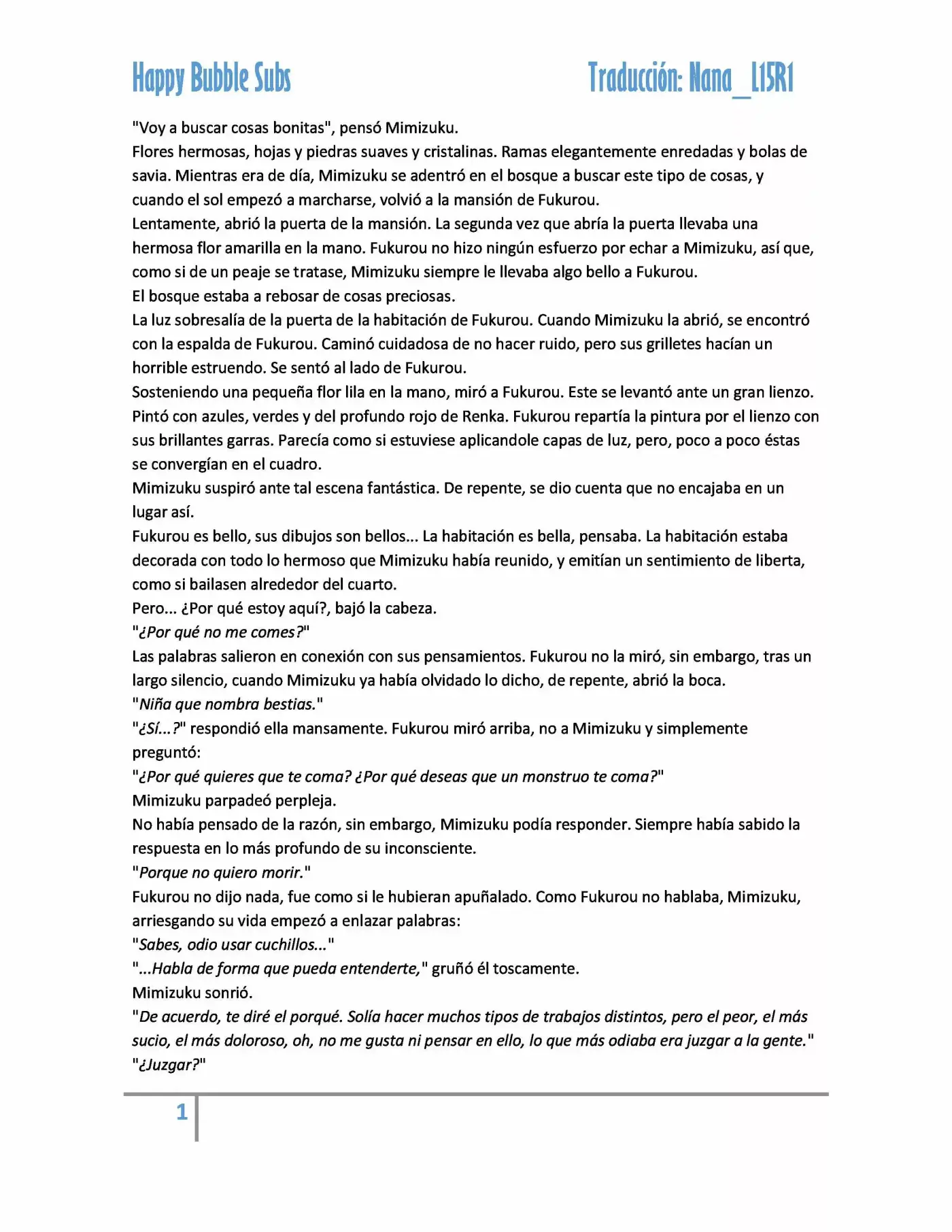 Mimizuku To Yoru No Ou (Novela) - Capítulo 4 - Página 1 - LectorTMOo