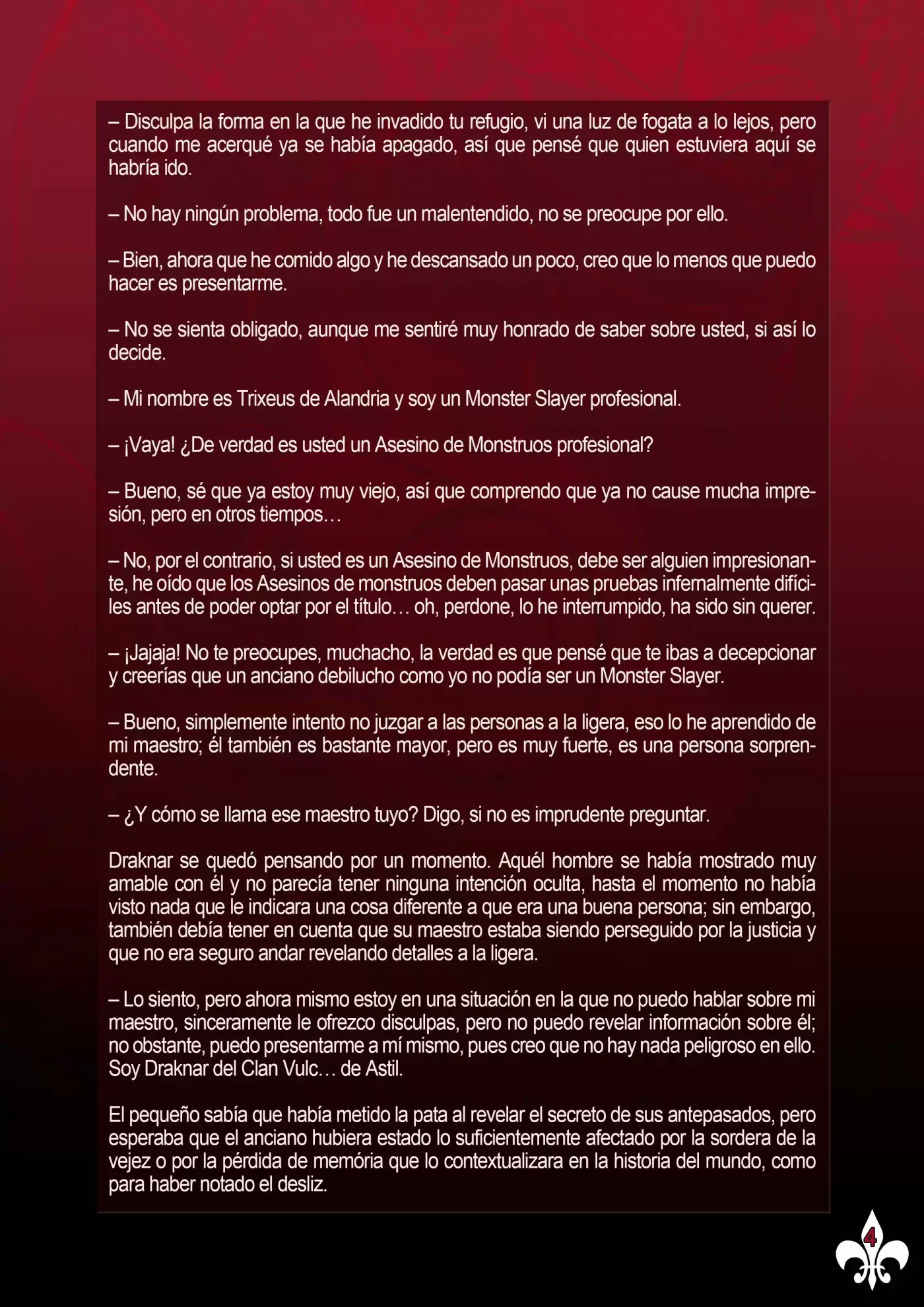 Monster Slayer (Novela) - Capítulo 6 - Página 4 - LectorTMOo