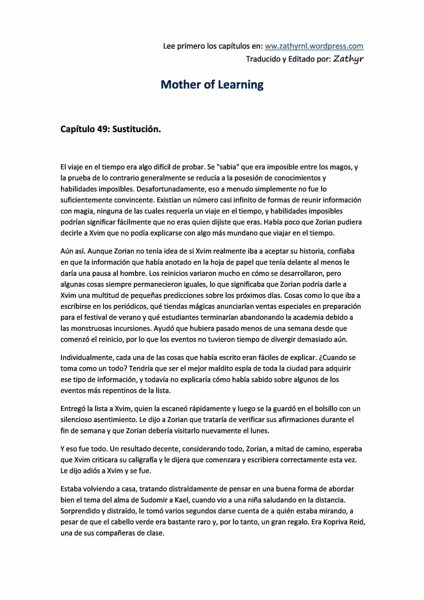 Mother Of Learning (Novela) - Capítulo 49 - Página 1 - LectorTMOo