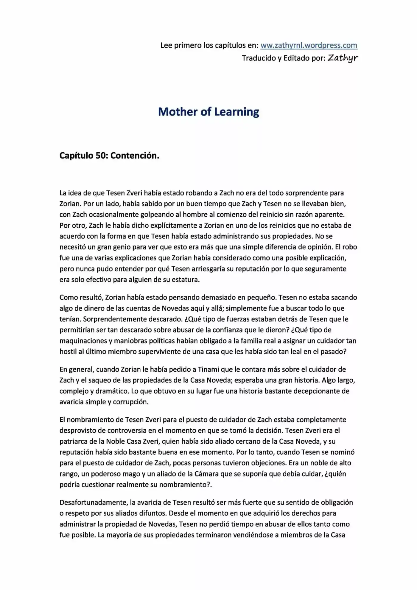 Mother Of Learning (Novela) - Capítulo 50 - Página 1 - LectorTMOo