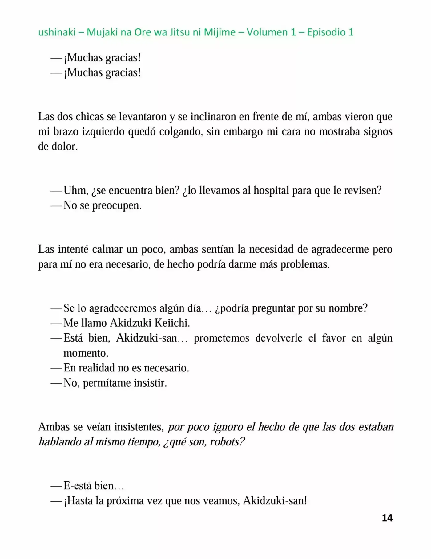 Mujaki Na Ore Wa Jitsu Ni Mijime (Novela) - Capítulo 1 - Página 14 - LectorTMOo