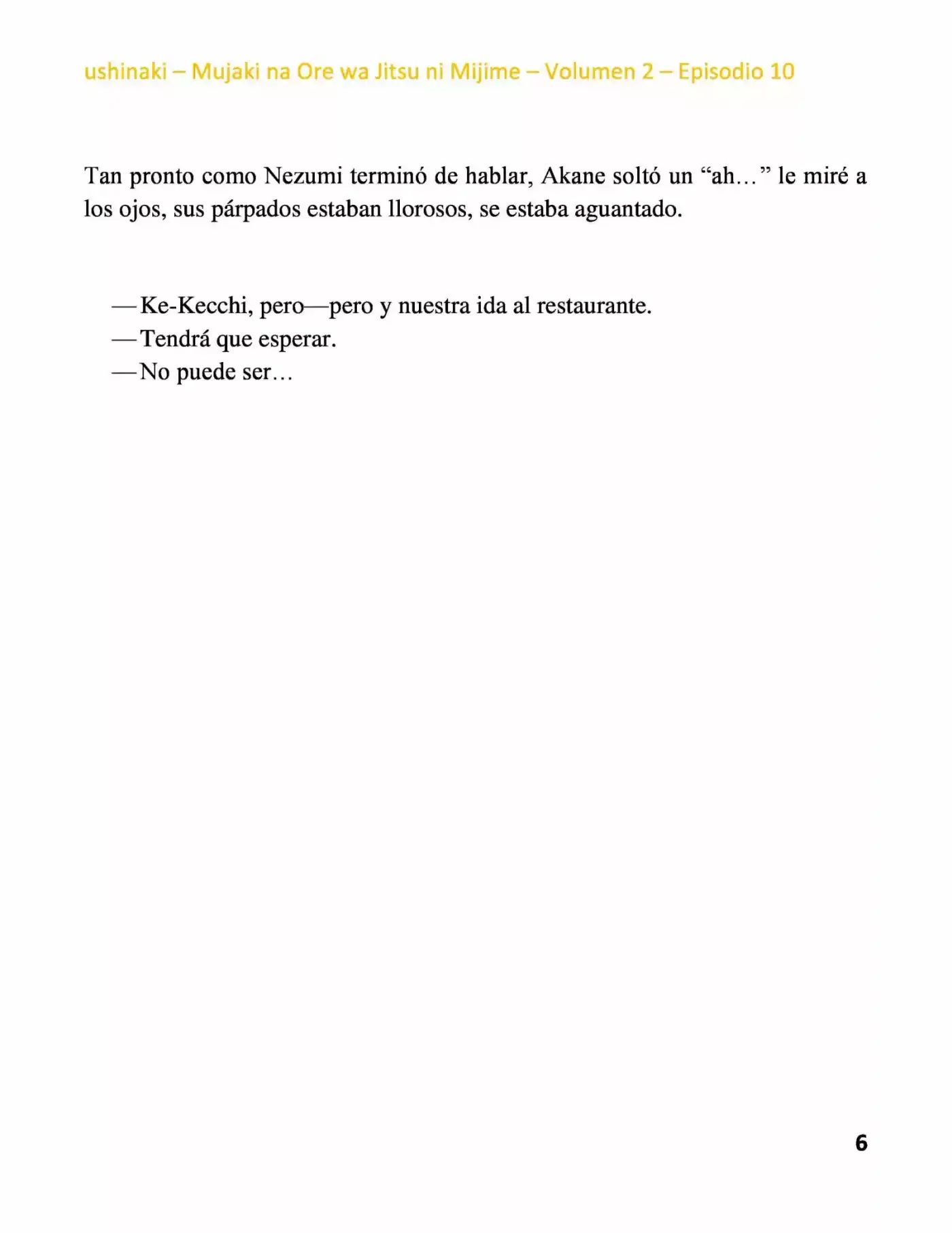 Mujaki Na Ore Wa Jitsu Ni Mijime (Novela) - Capítulo 10 - Página 6 - LectorTMOo