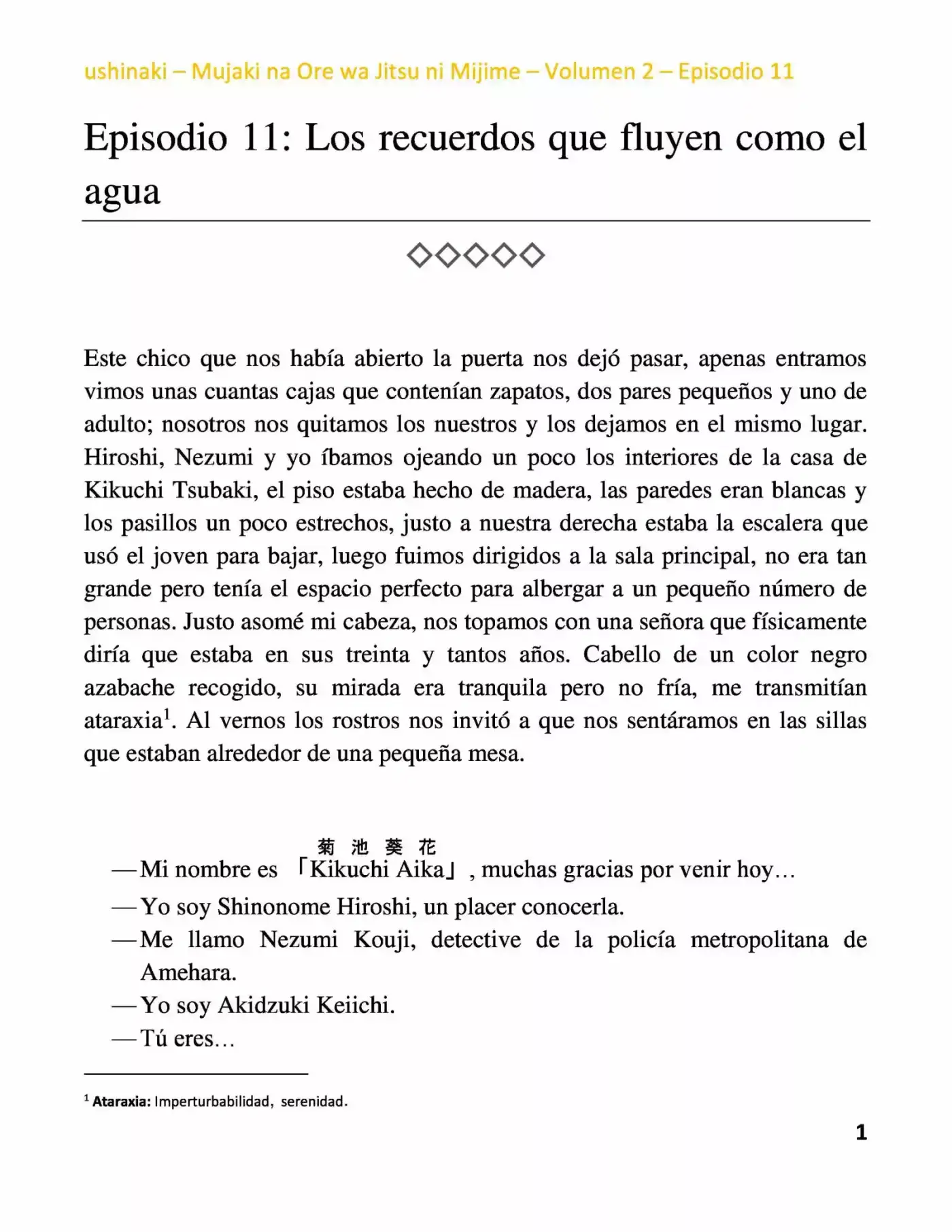 Mujaki Na Ore Wa Jitsu Ni Mijime (Novela) - Capítulo 11 - Página 1 - LectorTMOo