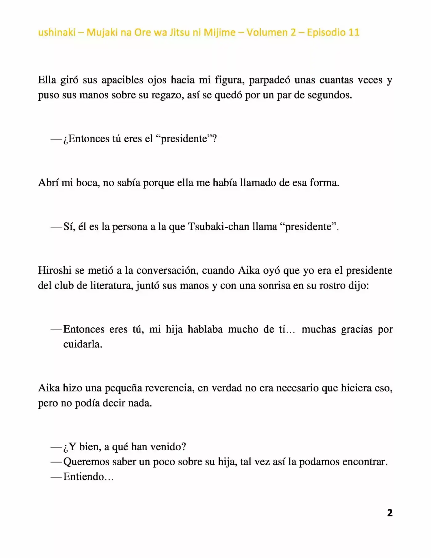 Mujaki Na Ore Wa Jitsu Ni Mijime (Novela) - Capítulo 11 - Página 2 - LectorTMOo