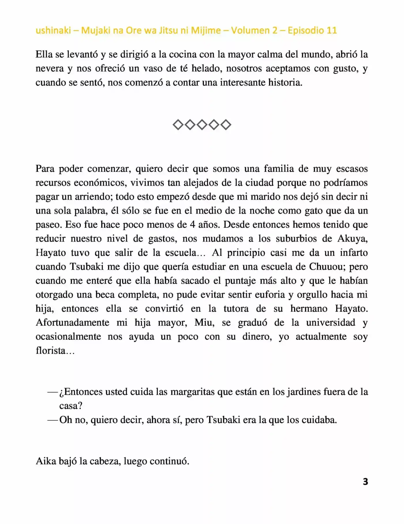 Mujaki Na Ore Wa Jitsu Ni Mijime (Novela) - Capítulo 11 - Página 3 - LectorTMOo