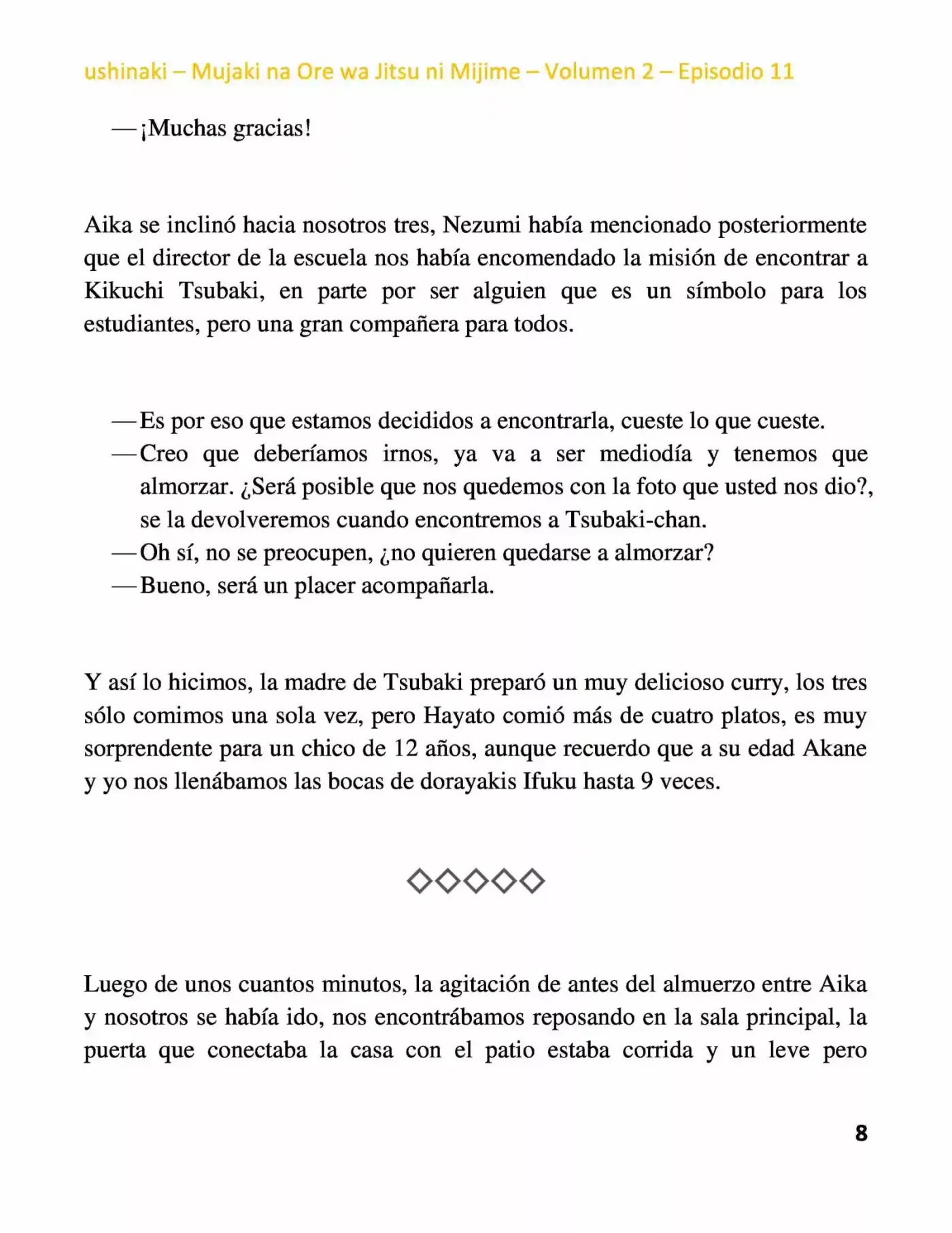 Mujaki Na Ore Wa Jitsu Ni Mijime (Novela) - Capítulo 11 - Página 8 - LectorTMOo