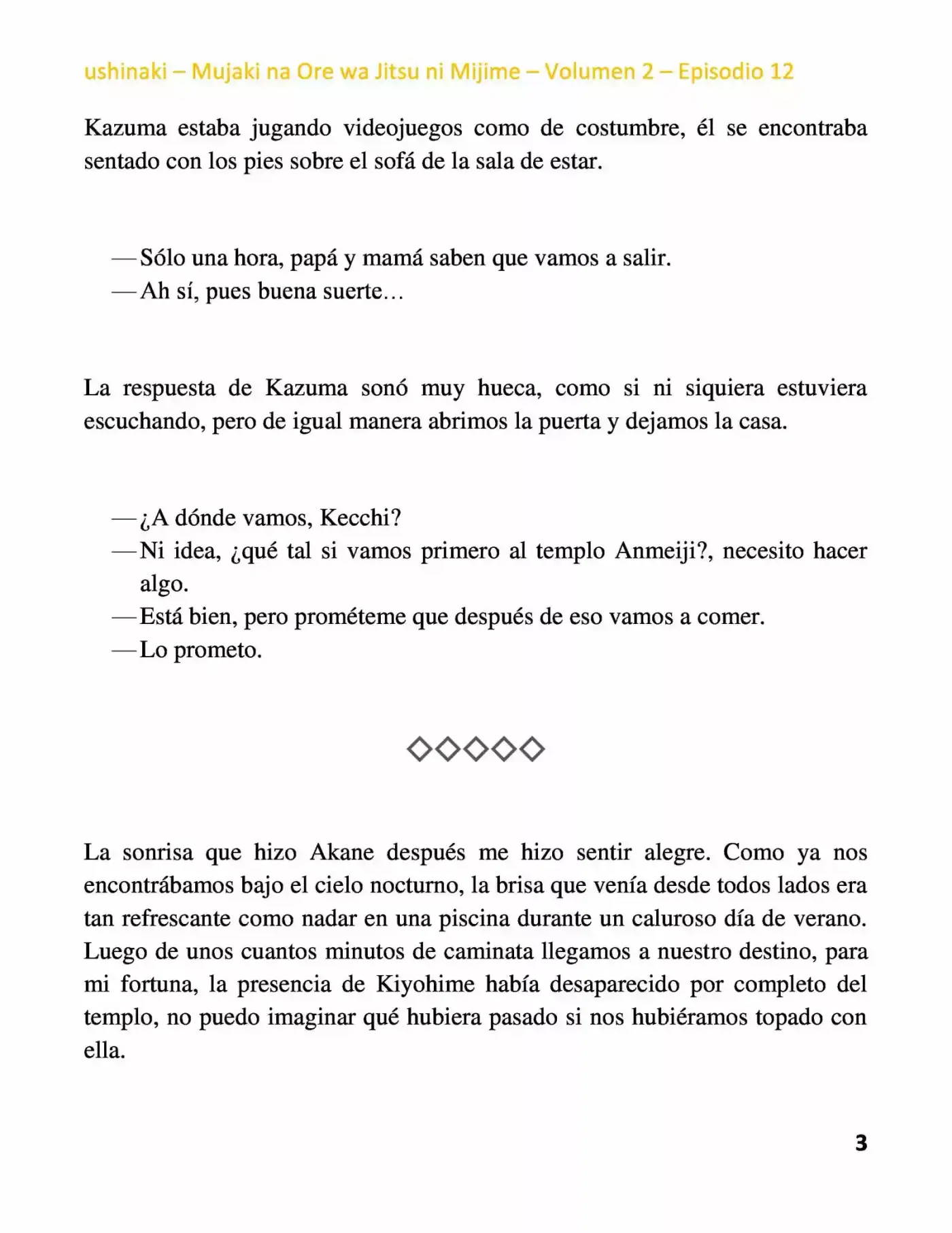 Mujaki Na Ore Wa Jitsu Ni Mijime (Novela) - Capítulo 12 - Página 3 - LectorTMOo