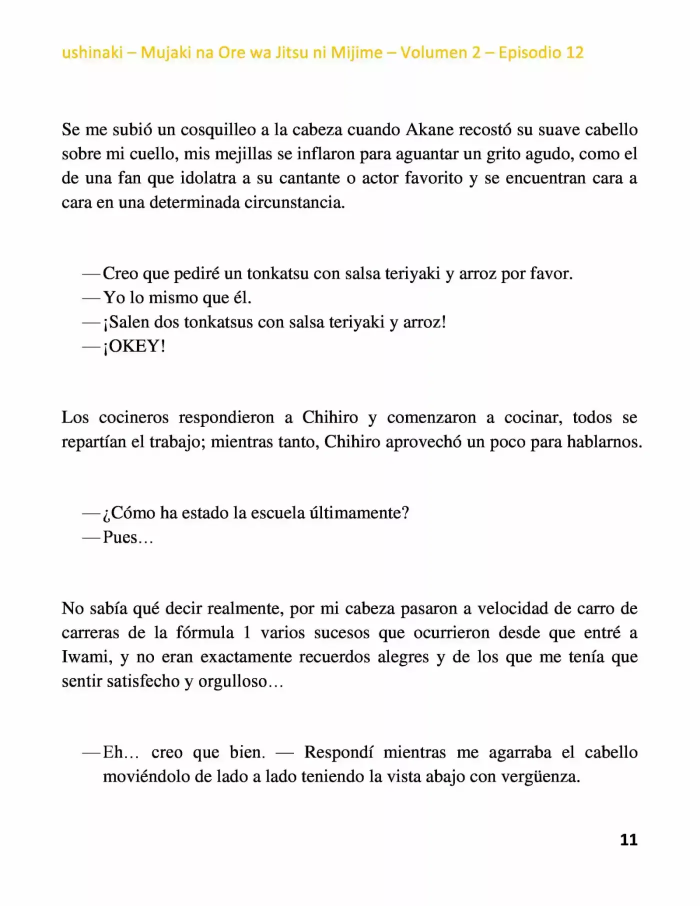 Mujaki Na Ore Wa Jitsu Ni Mijime (Novela) - Capítulo 12 - Página 11 - LectorTMOo