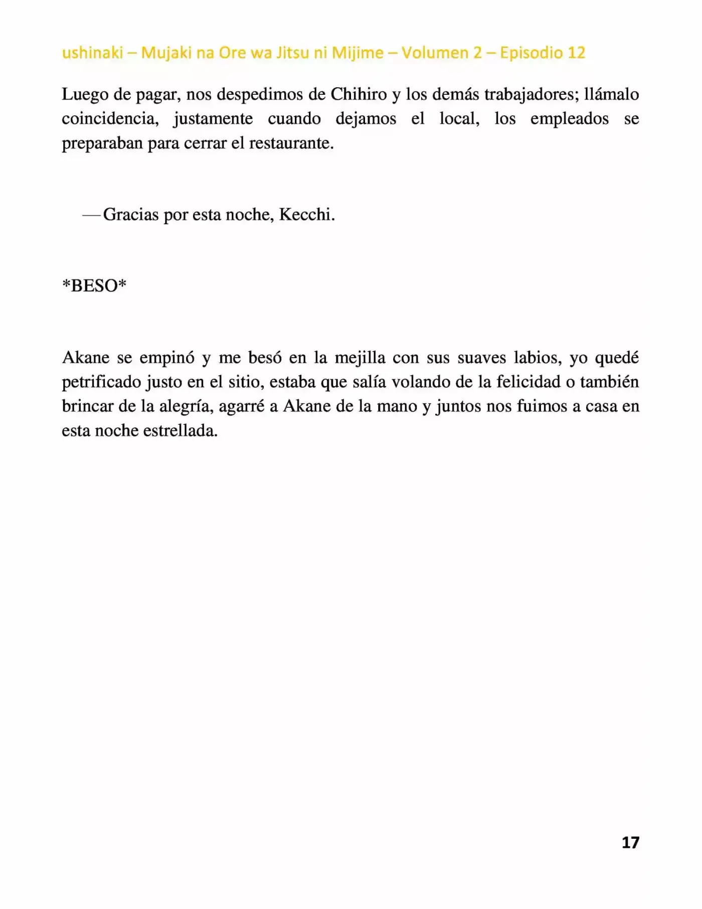 Mujaki Na Ore Wa Jitsu Ni Mijime (Novela) - Capítulo 12 - Página 17 - LectorTMOo