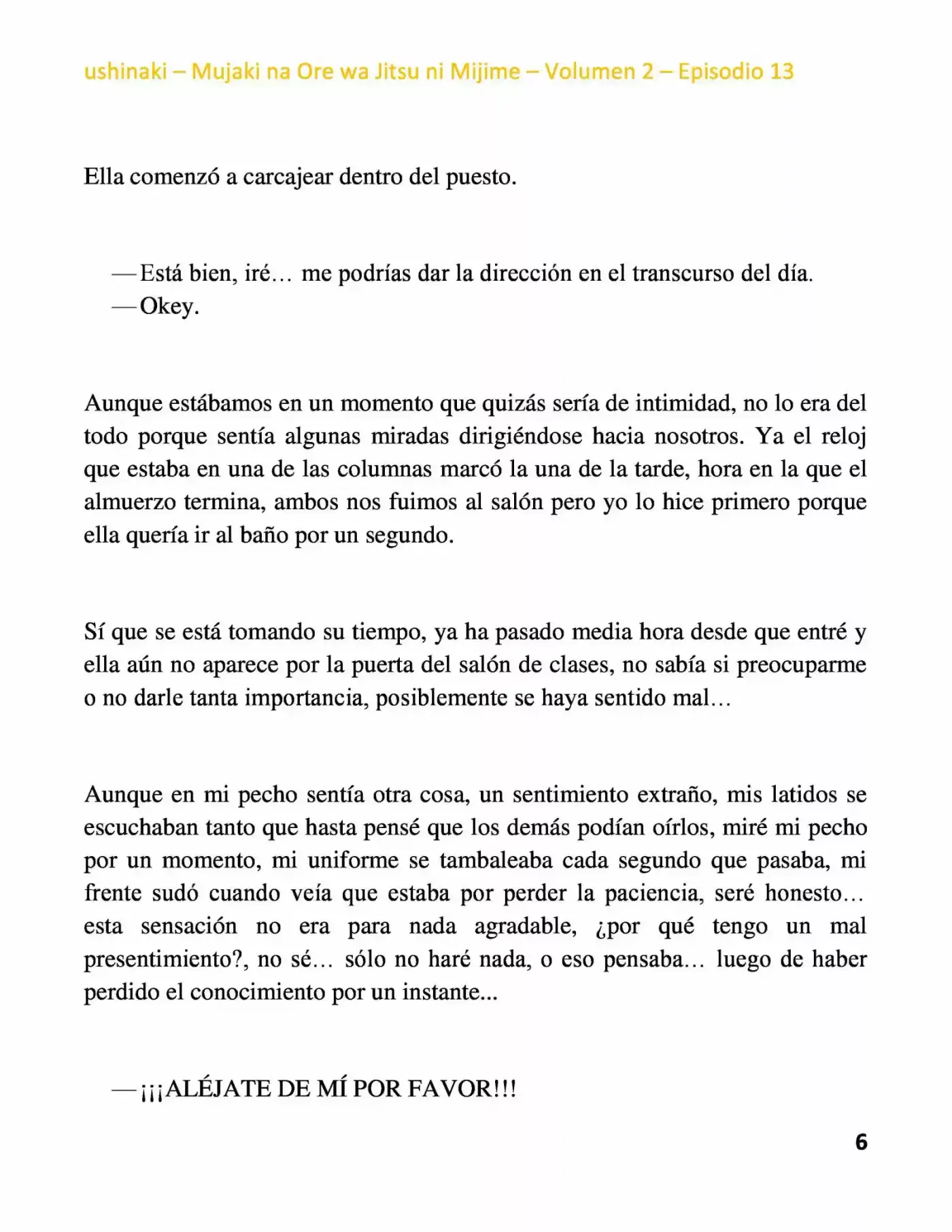 Mujaki Na Ore Wa Jitsu Ni Mijime (Novela) - Capítulo 13 - Página 6 - LectorTMOo