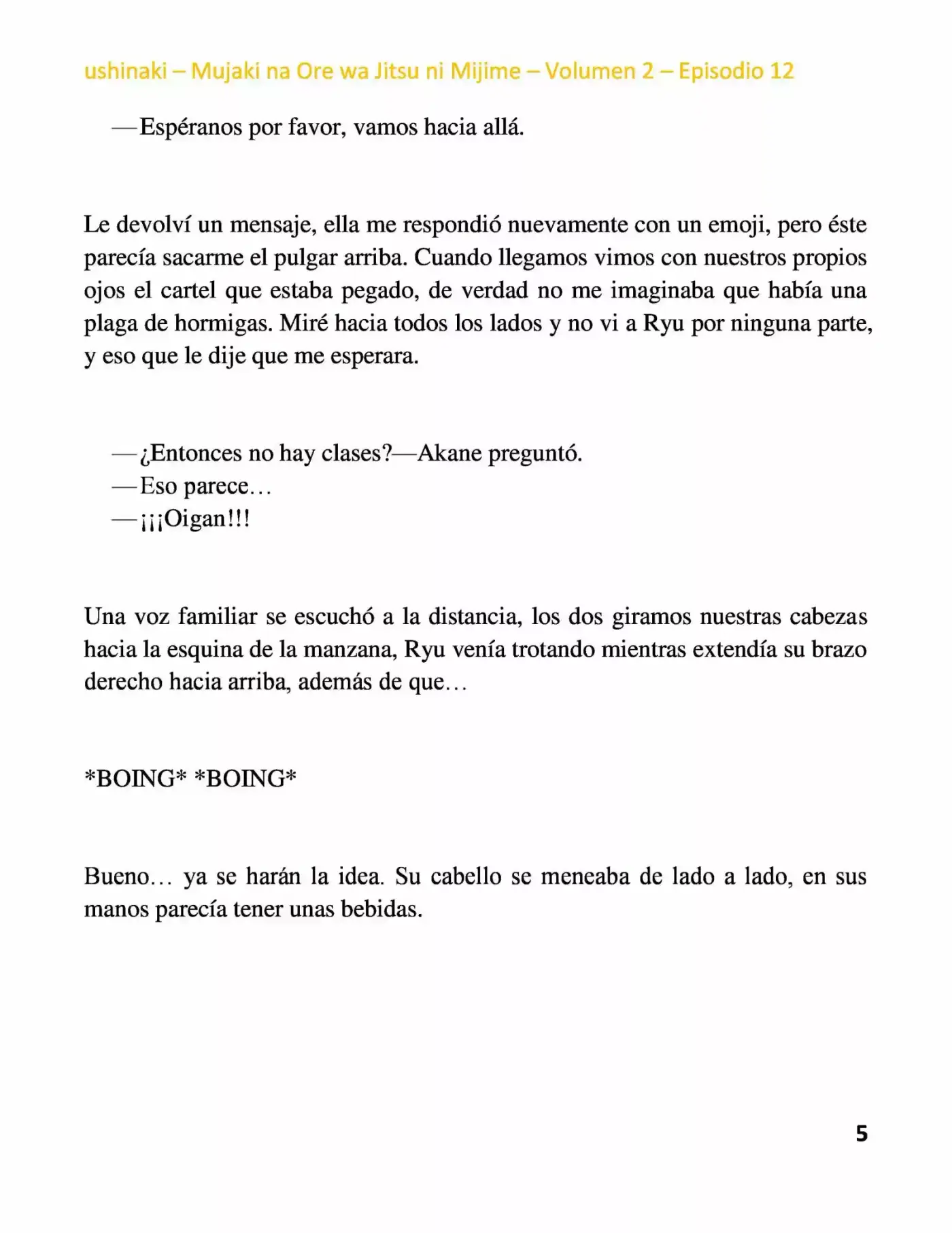 Mujaki Na Ore Wa Jitsu Ni Mijime (Novela) - Capítulo 14 - Página 5 - LectorTMOo