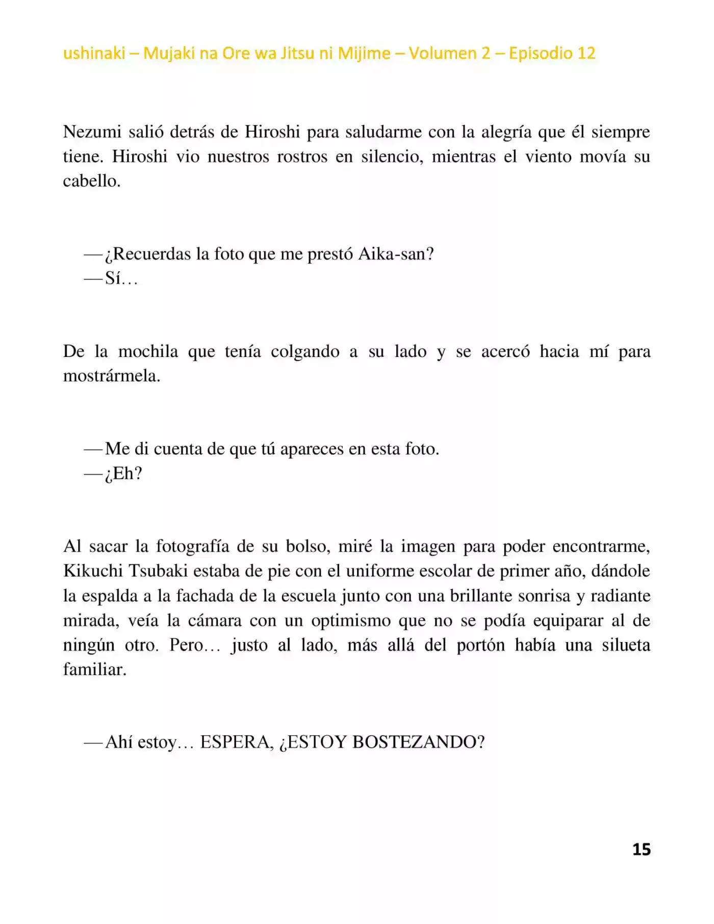 Mujaki Na Ore Wa Jitsu Ni Mijime (Novela) - Capítulo 14 - Página 15 - LectorTMOo