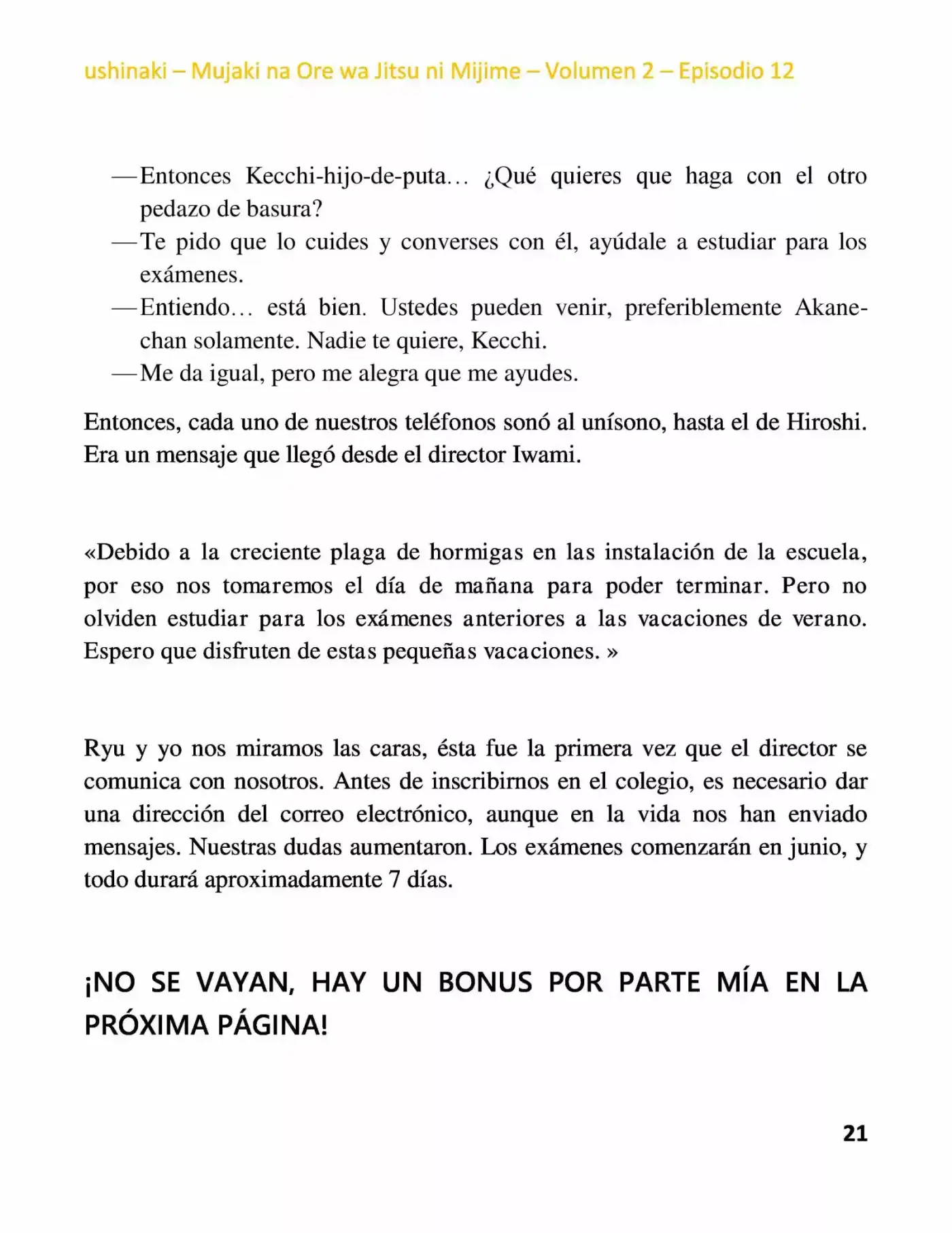 Mujaki Na Ore Wa Jitsu Ni Mijime (Novela) - Capítulo 14 - Página 21 - LectorTMOo
