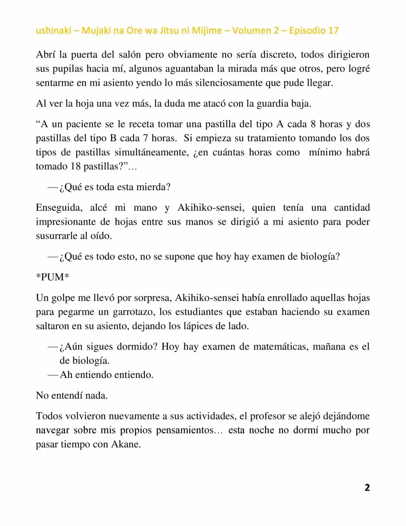 Mujaki Na Ore Wa Jitsu Ni Mijime (Novela) - Capítulo 17 - Página 2 - LectorTMOo