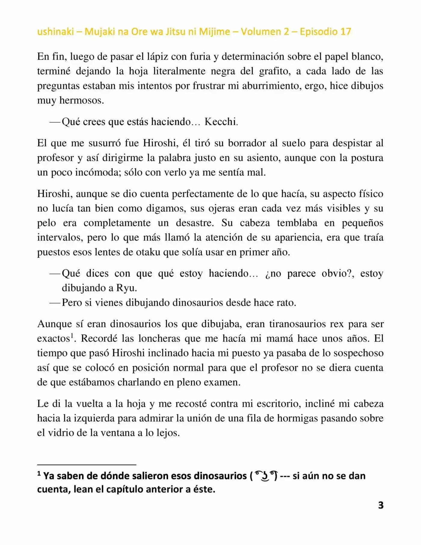 Mujaki Na Ore Wa Jitsu Ni Mijime (Novela) - Capítulo 17 - Página 3 - LectorTMOo