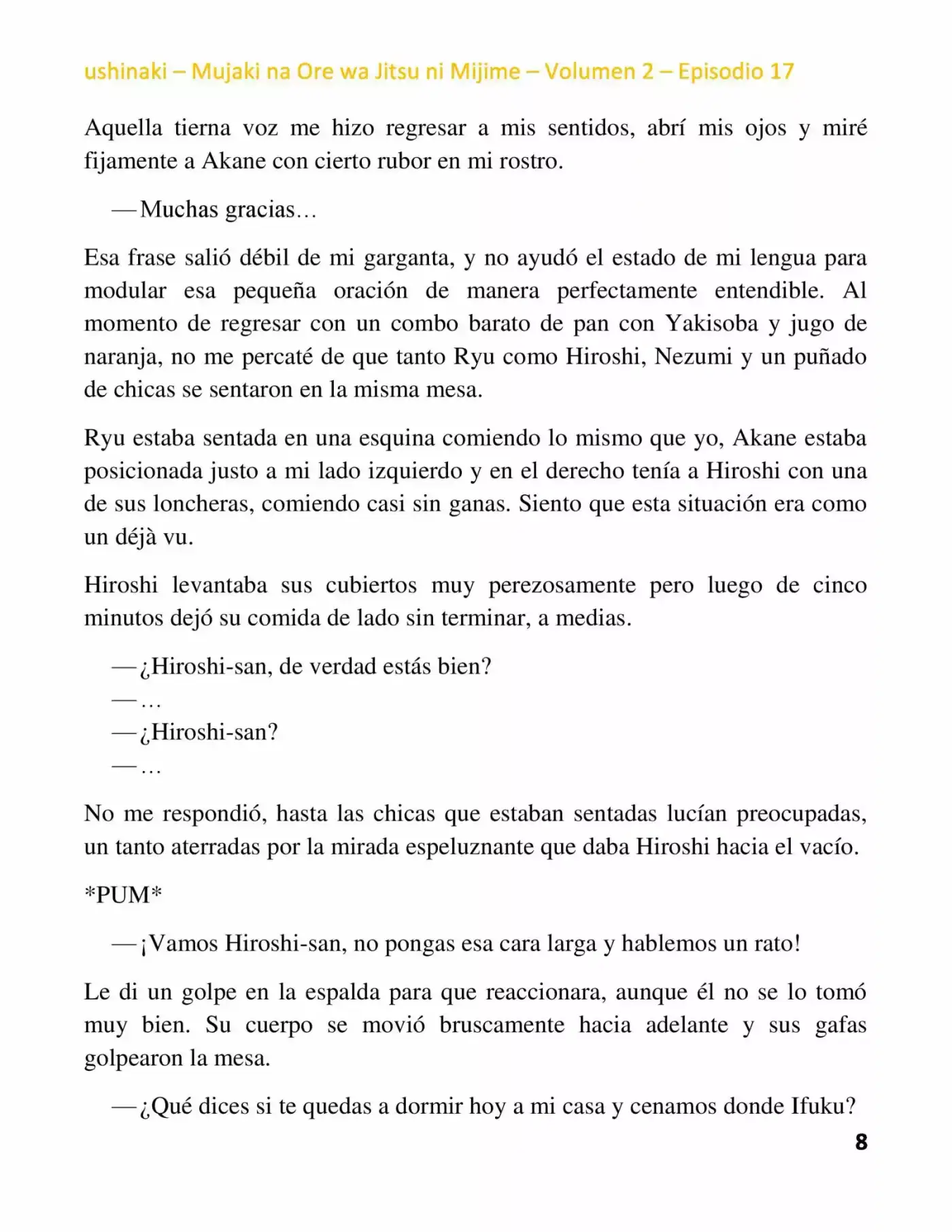 Mujaki Na Ore Wa Jitsu Ni Mijime (Novela) - Capítulo 17 - Página 8 - LectorTMOo