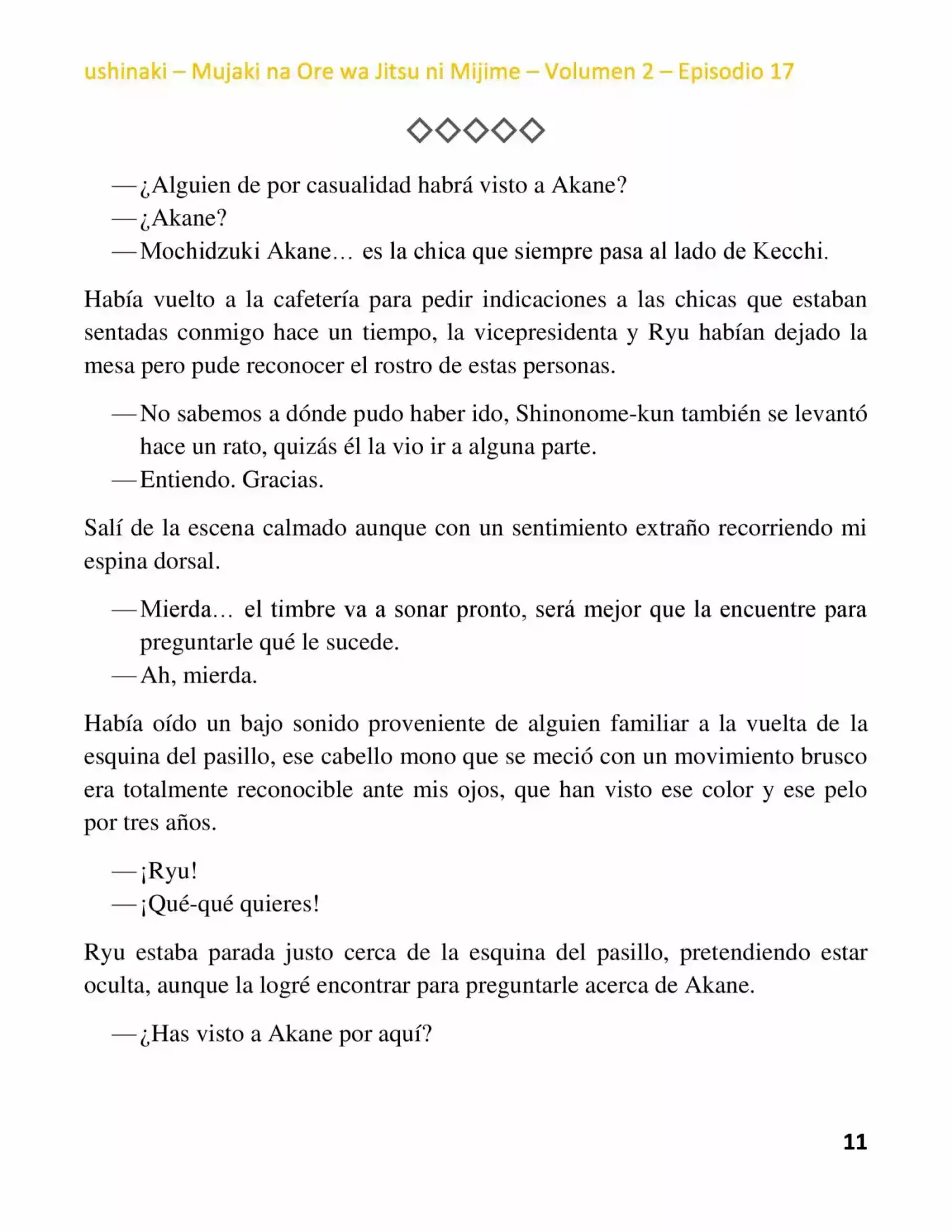 Mujaki Na Ore Wa Jitsu Ni Mijime (Novela) - Capítulo 17 - Página 11 - LectorTMOo