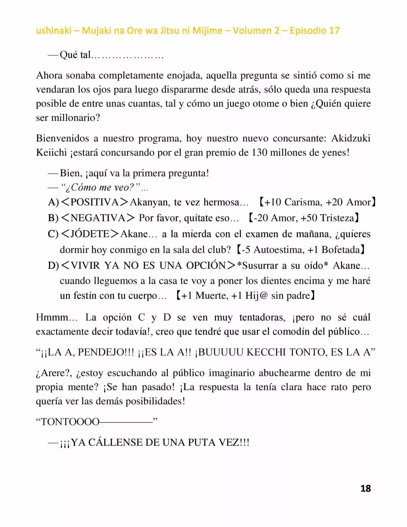 Mujaki Na Ore Wa Jitsu Ni Mijime (Novela) - Capítulo 17 - Página 18 - LectorTMOo