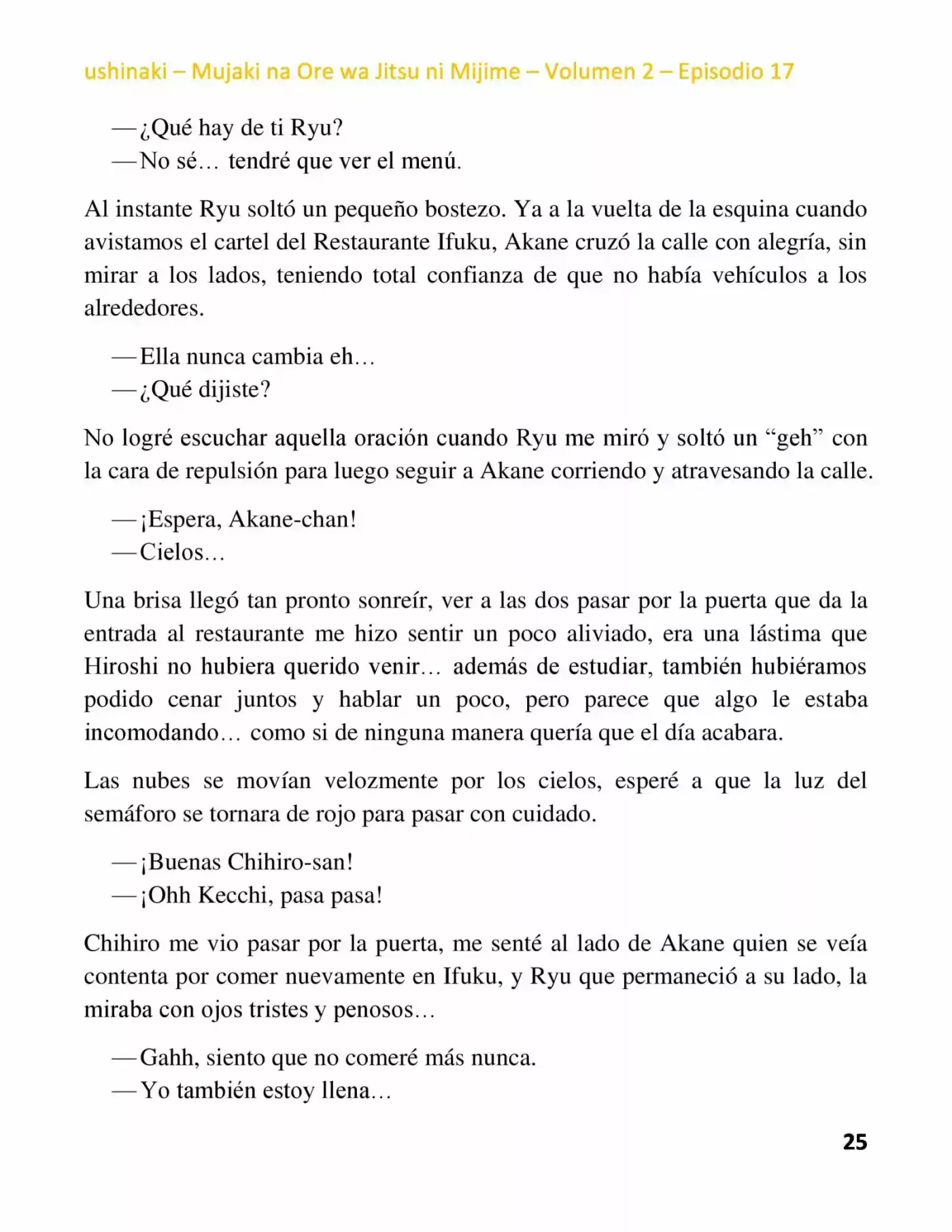 Mujaki Na Ore Wa Jitsu Ni Mijime (Novela) - Capítulo 17 - Página 25 - LectorTMOo