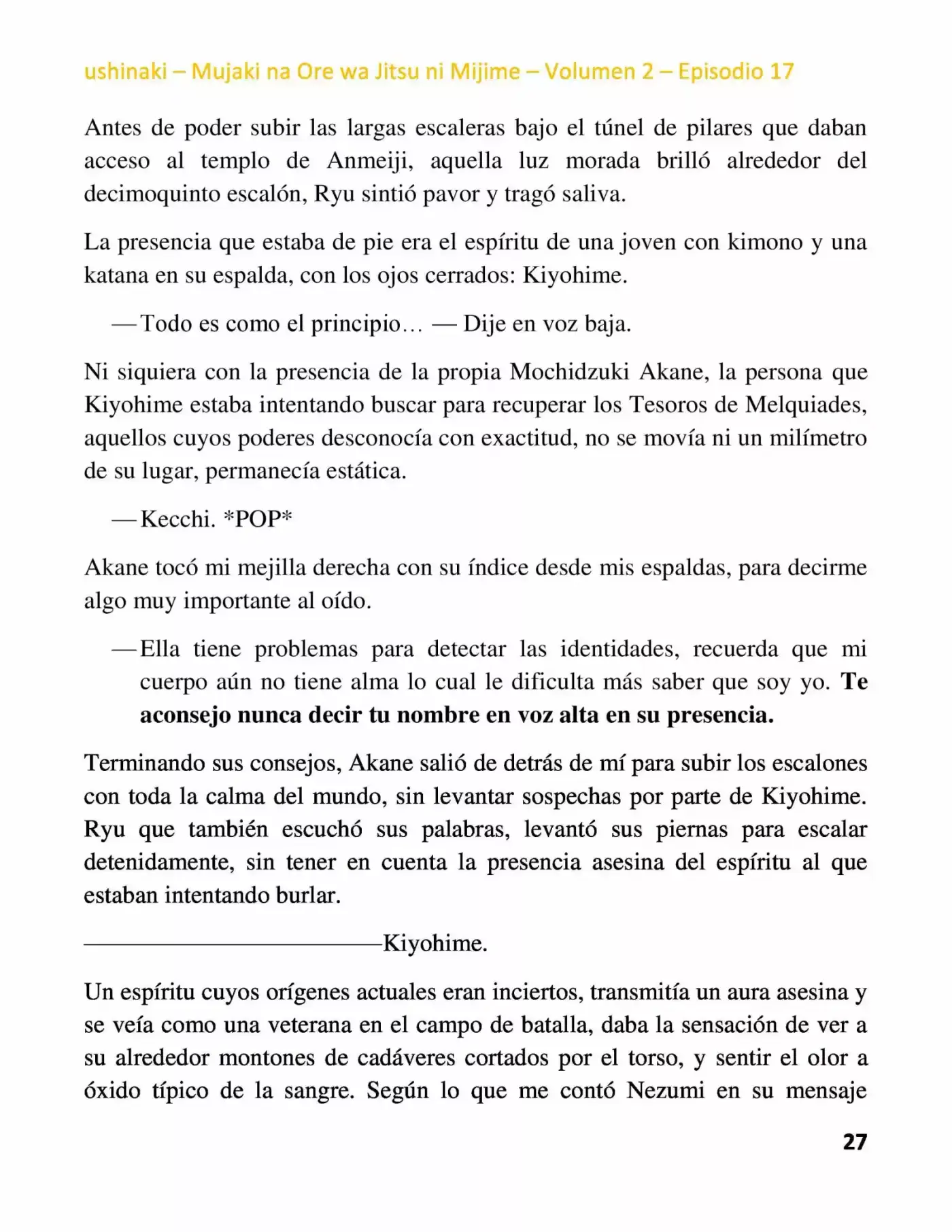 Mujaki Na Ore Wa Jitsu Ni Mijime (Novela) - Capítulo 17 - Página 27 - LectorTMOo