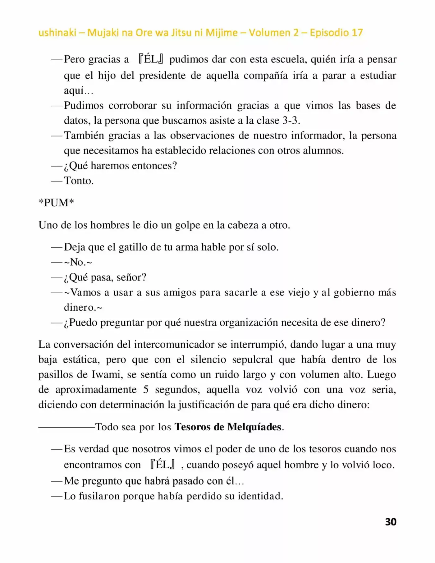 Mujaki Na Ore Wa Jitsu Ni Mijime (Novela) - Capítulo 17 - Página 30 - LectorTMOo