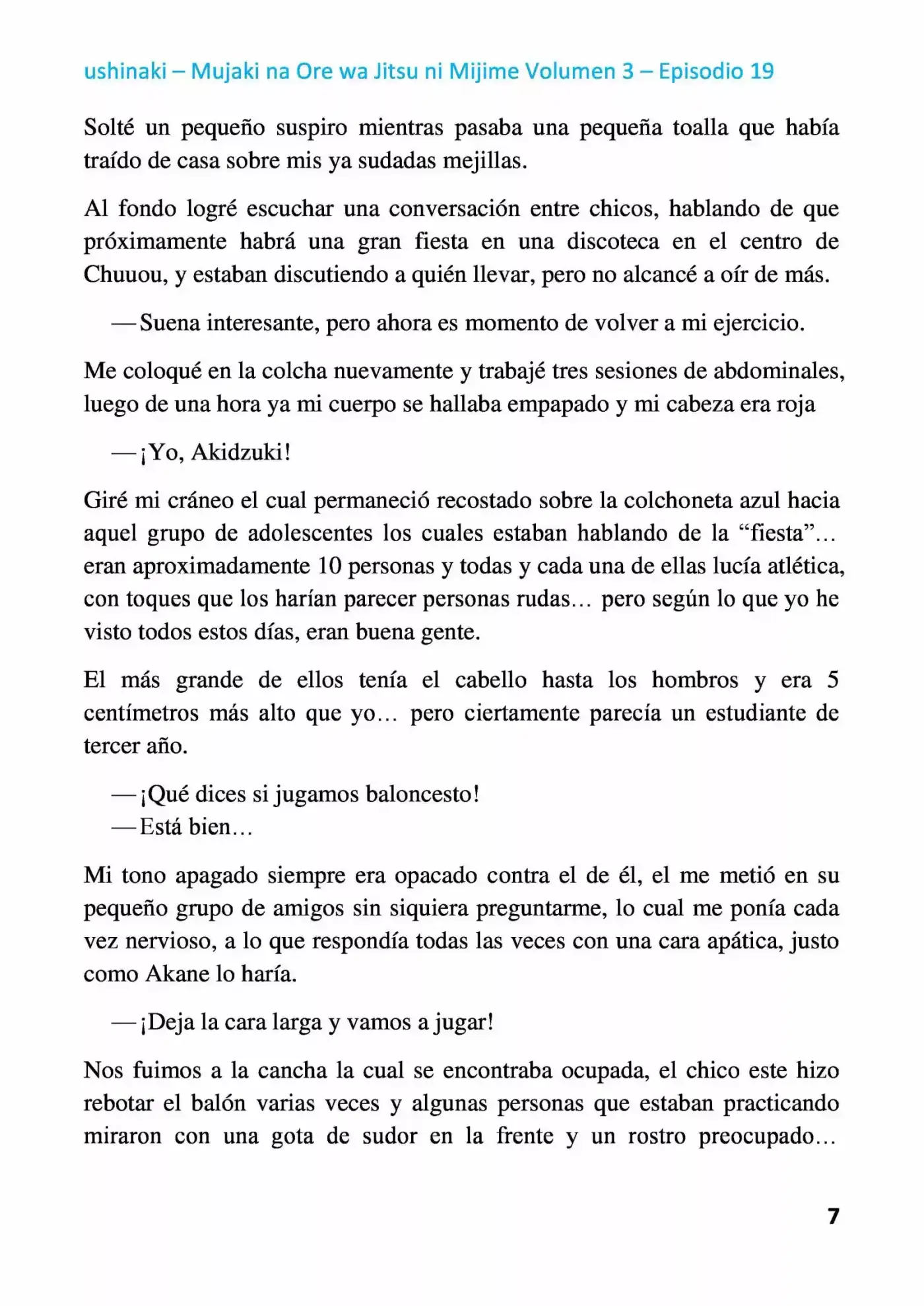 Mujaki Na Ore Wa Jitsu Ni Mijime (Novela) - Capítulo 19 - Página 7 - LectorTMOo