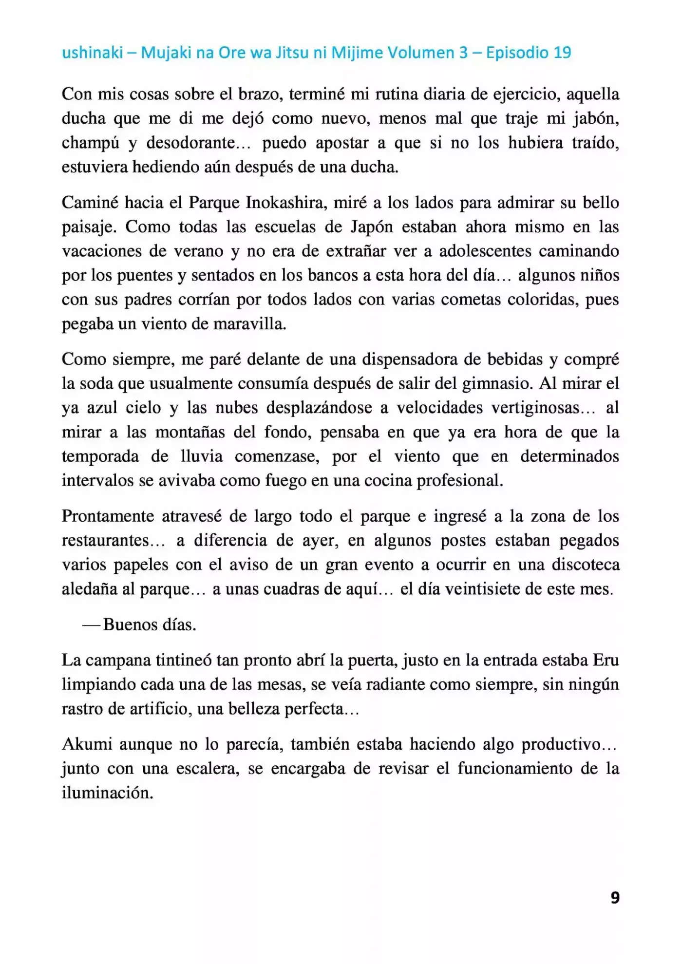 Mujaki Na Ore Wa Jitsu Ni Mijime (Novela) - Capítulo 19 - Página 9 - LectorTMOo