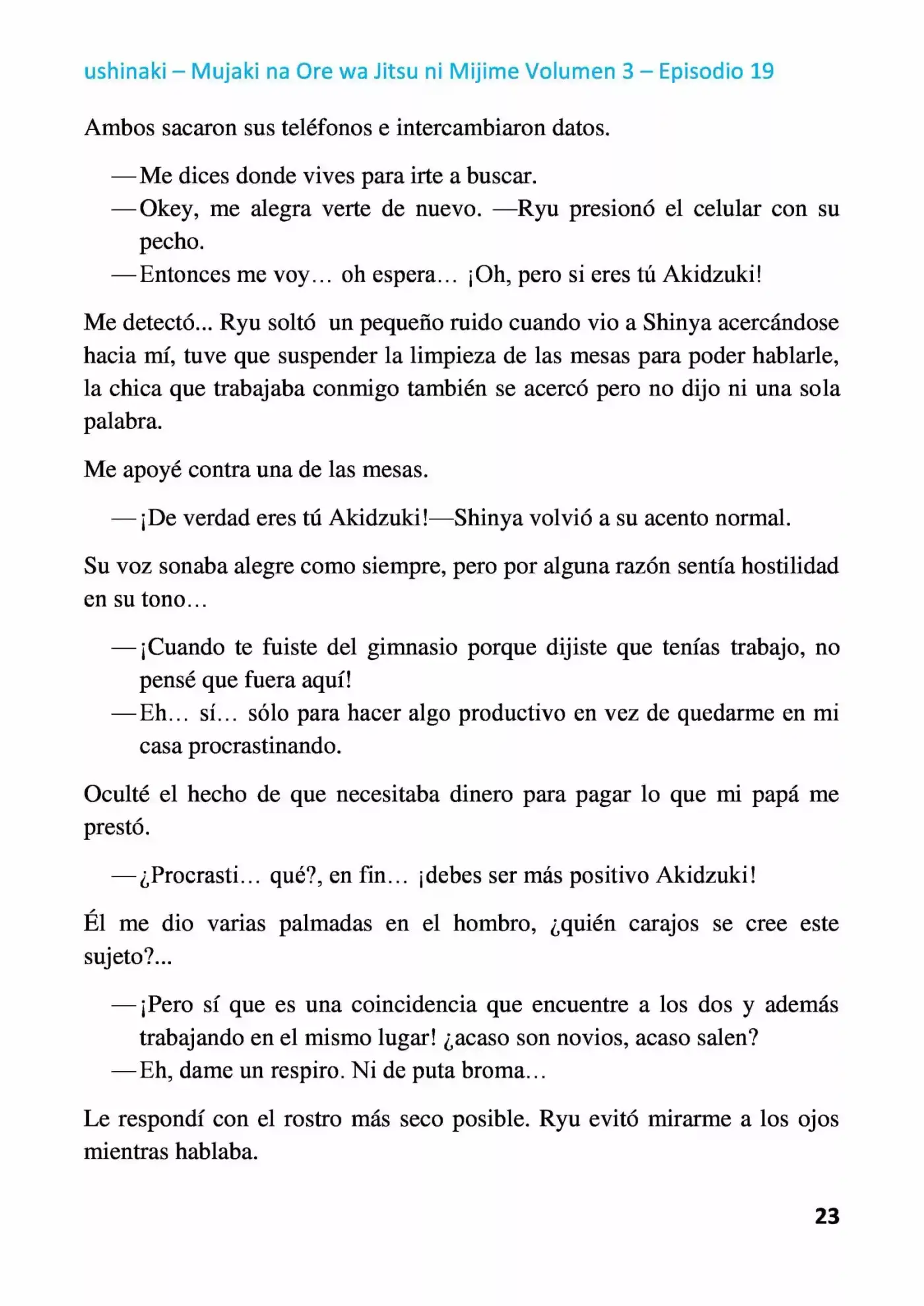 Mujaki Na Ore Wa Jitsu Ni Mijime (Novela) - Capítulo 19 - Página 23 - LectorTMOo