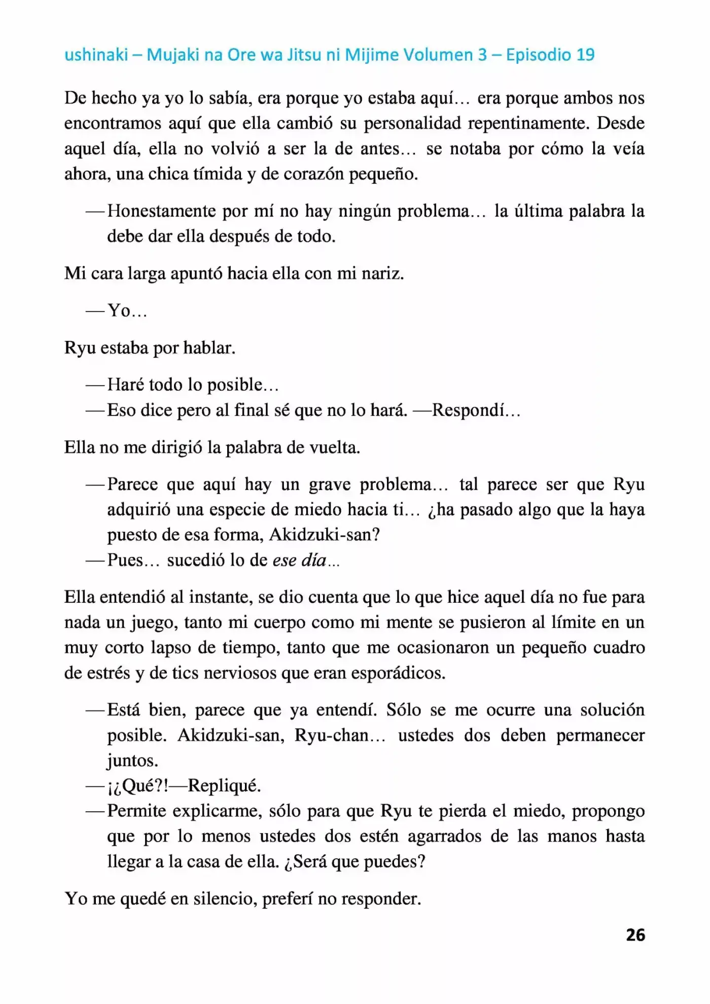 Mujaki Na Ore Wa Jitsu Ni Mijime (Novela) - Capítulo 19 - Página 26 - LectorTMOo