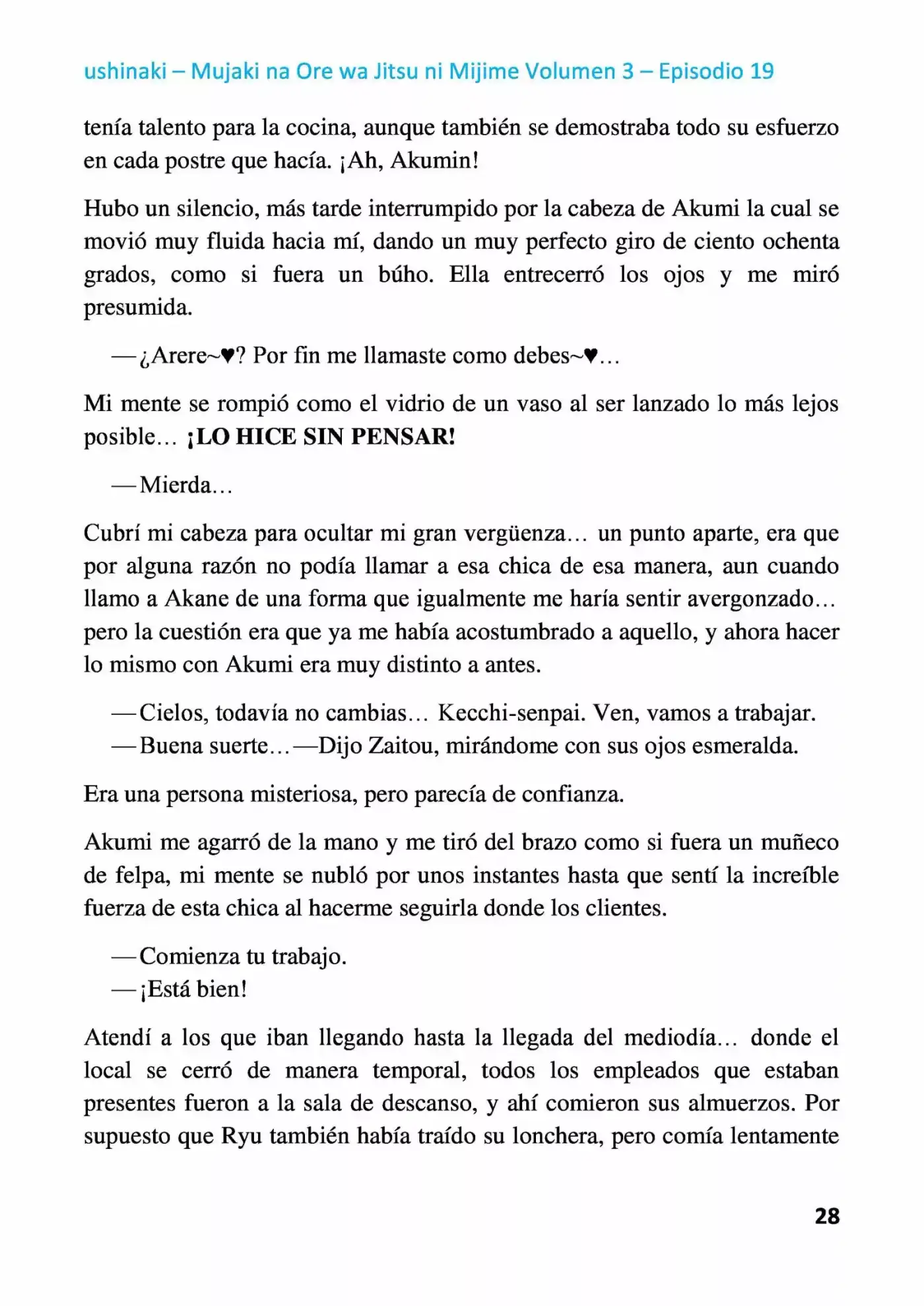 Mujaki Na Ore Wa Jitsu Ni Mijime (Novela) - Capítulo 19 - Página 28 - LectorTMOo