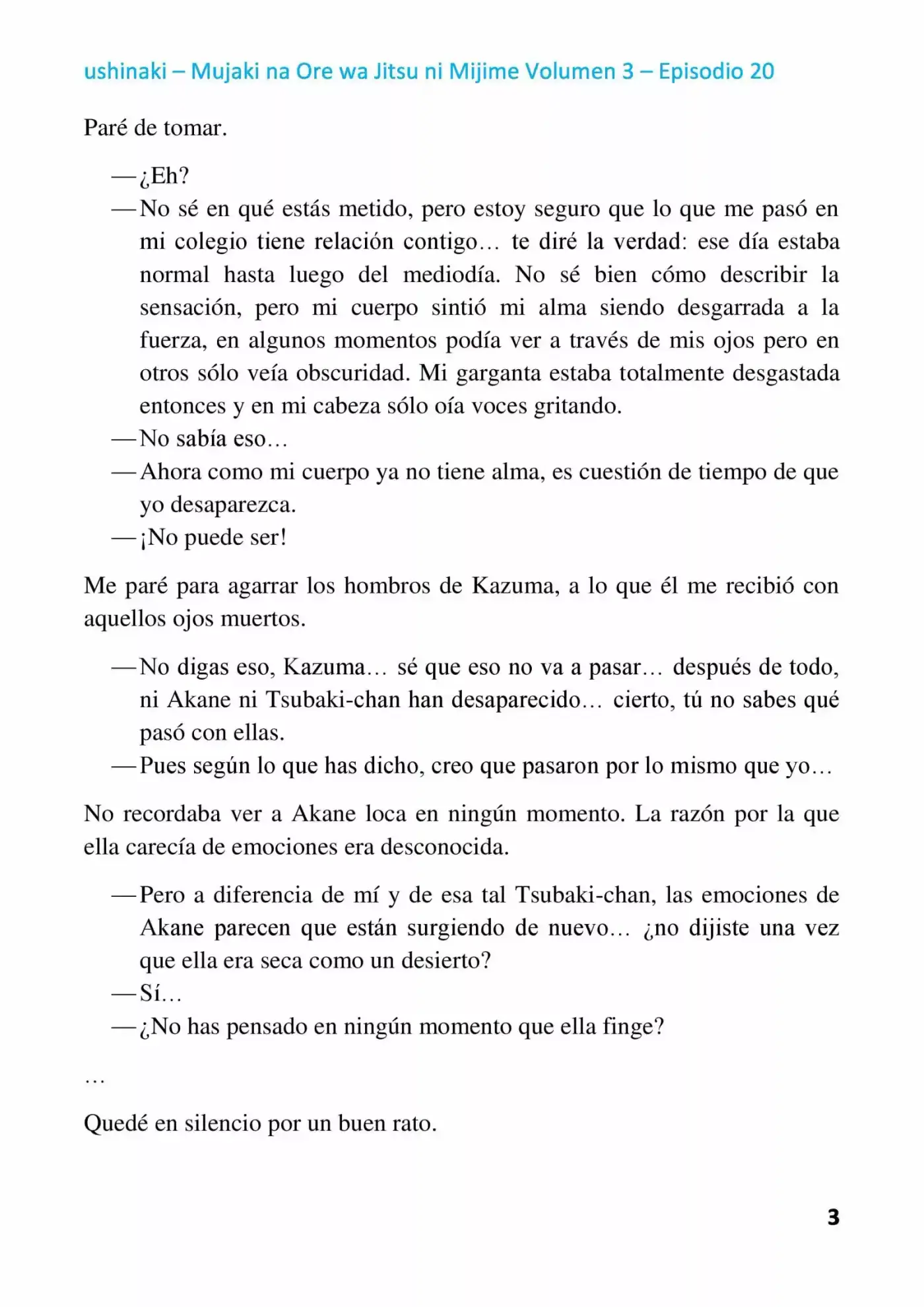 Mujaki Na Ore Wa Jitsu Ni Mijime (Novela) - Capítulo 20 - Página 3 - LectorTMOo