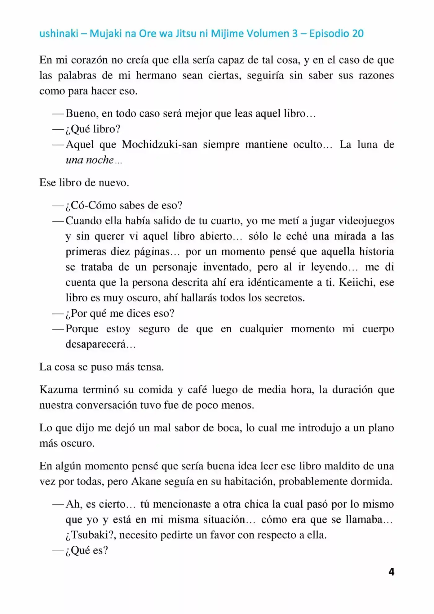 Mujaki Na Ore Wa Jitsu Ni Mijime (Novela) - Capítulo 20 - Página 4 - LectorTMOo