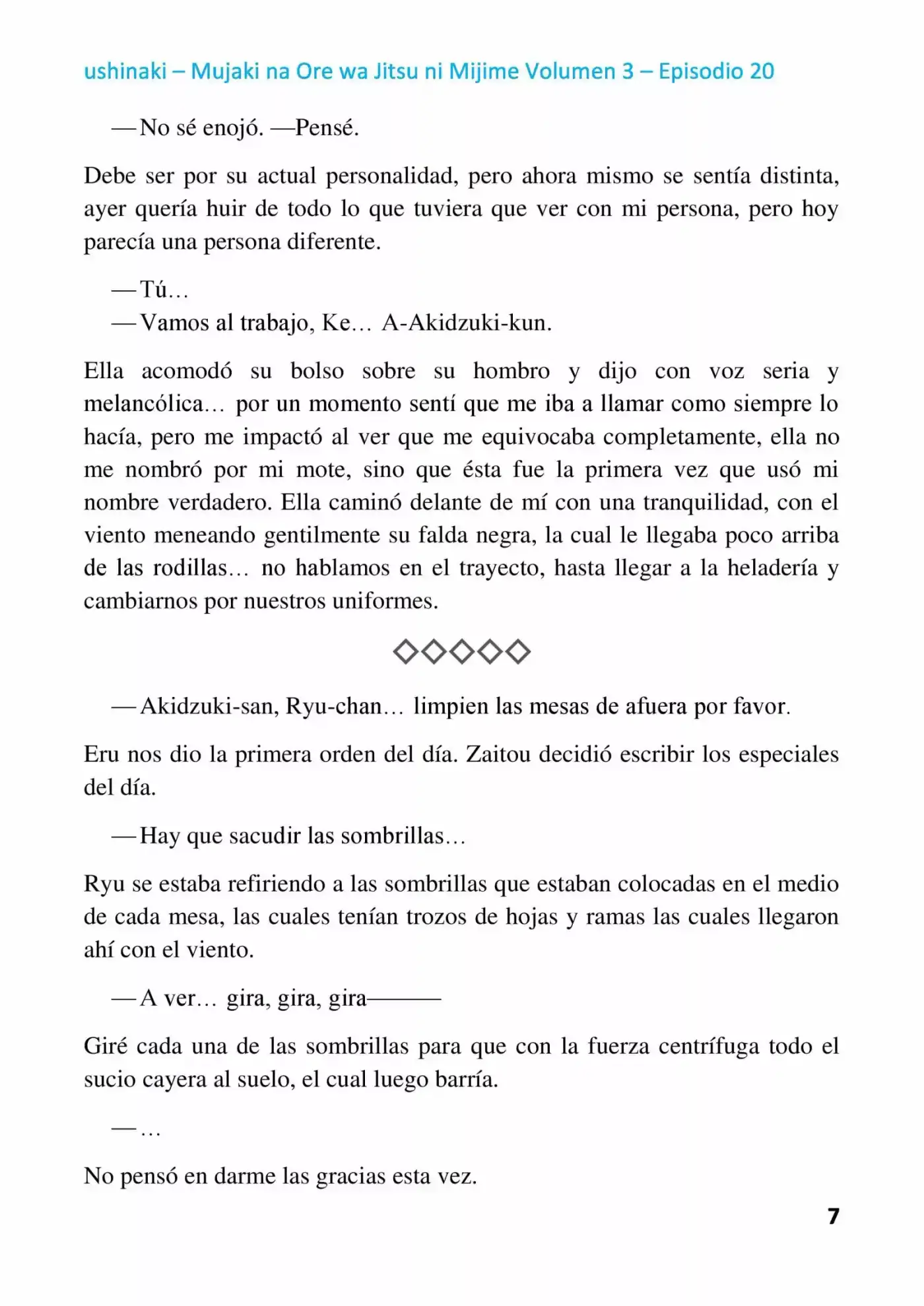 Mujaki Na Ore Wa Jitsu Ni Mijime (Novela) - Capítulo 20 - Página 7 - LectorTMOo