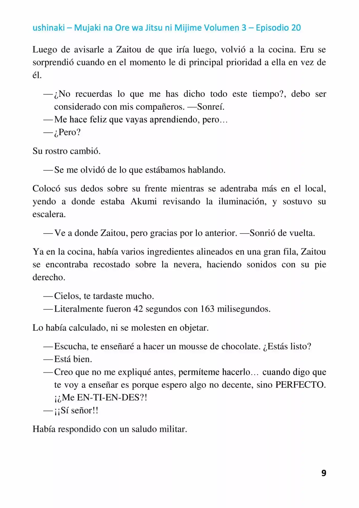 Mujaki Na Ore Wa Jitsu Ni Mijime (Novela) - Capítulo 20 - Página 9 - LectorTMOo