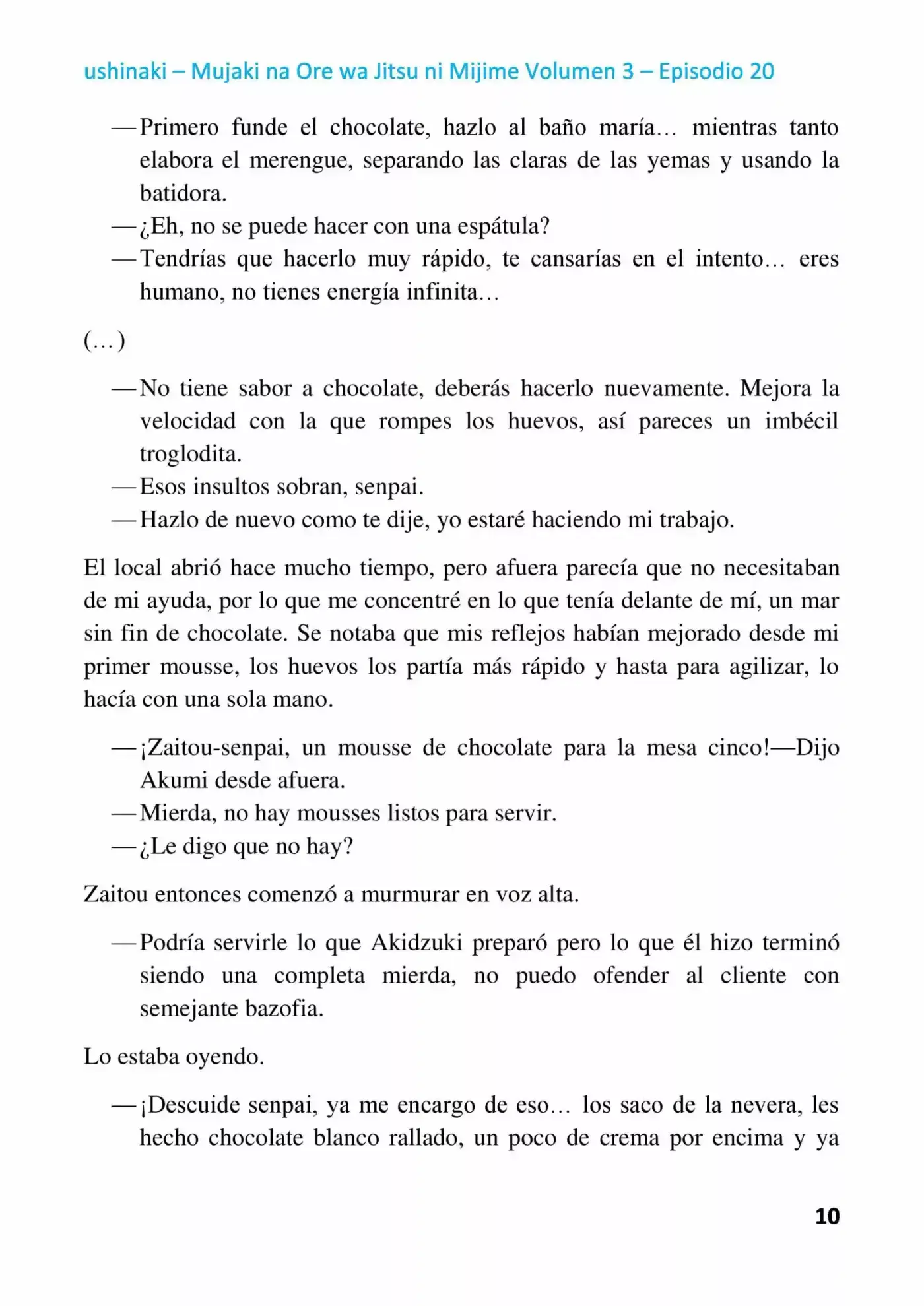 Mujaki Na Ore Wa Jitsu Ni Mijime (Novela) - Capítulo 20 - Página 10 - LectorTMOo