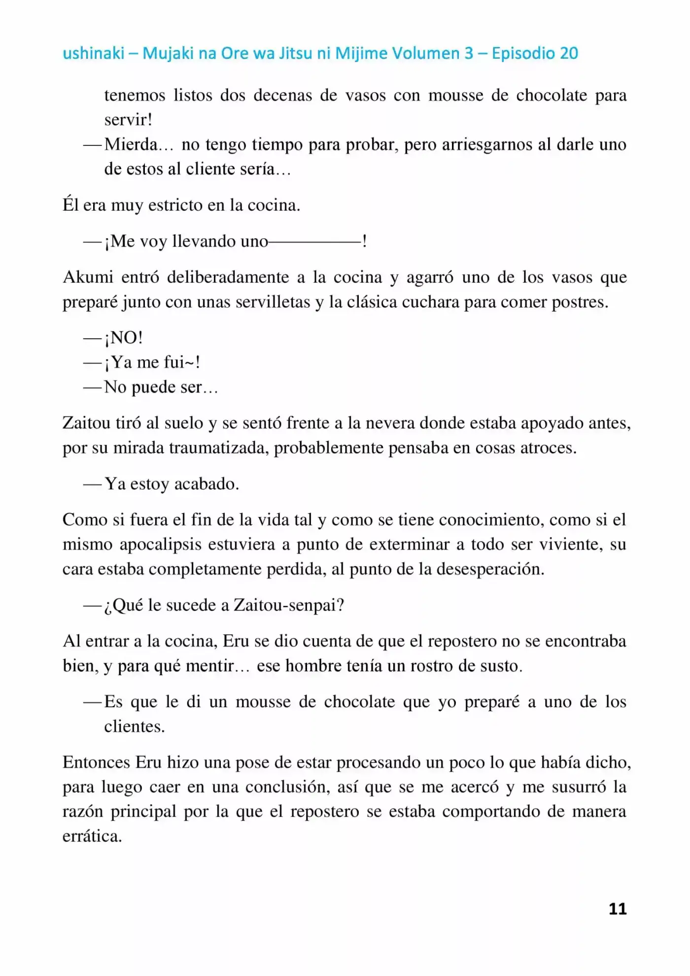 Mujaki Na Ore Wa Jitsu Ni Mijime (Novela) - Capítulo 20 - Página 11 - LectorTMOo