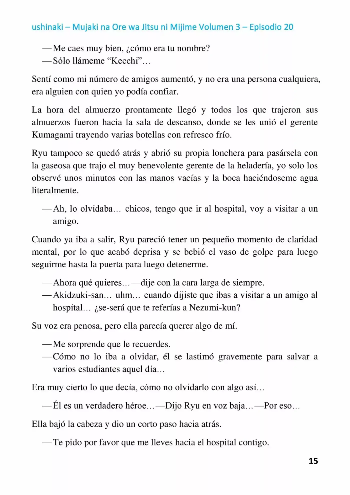 Mujaki Na Ore Wa Jitsu Ni Mijime (Novela) - Capítulo 20 - Página 15 - LectorTMOo