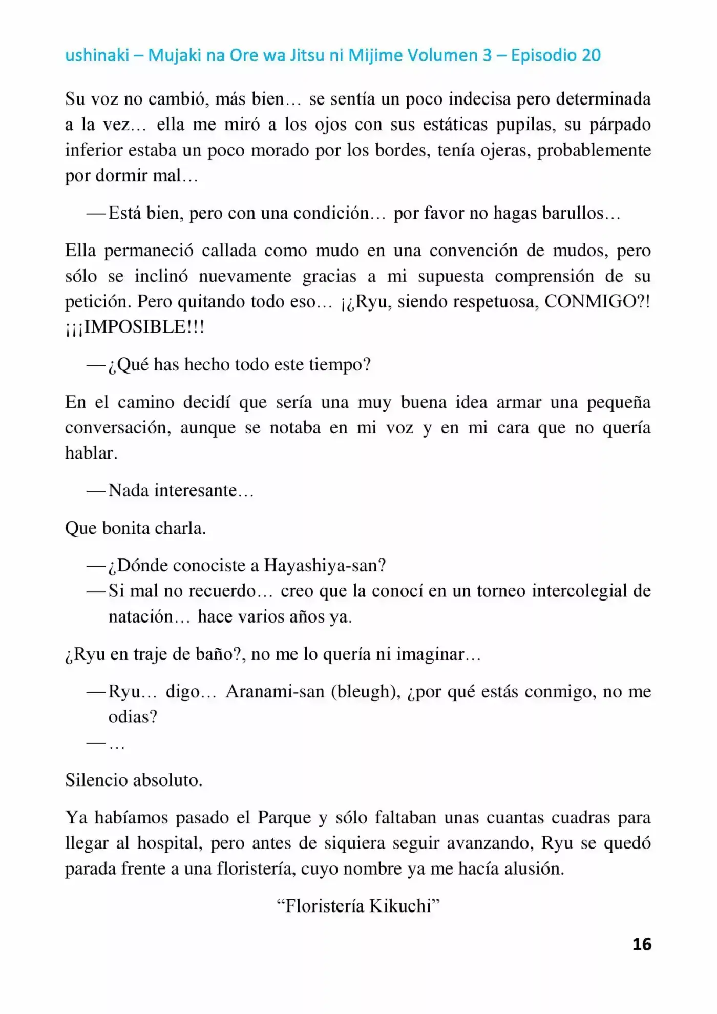 Mujaki Na Ore Wa Jitsu Ni Mijime (Novela) - Capítulo 20 - Página 16 - LectorTMOo