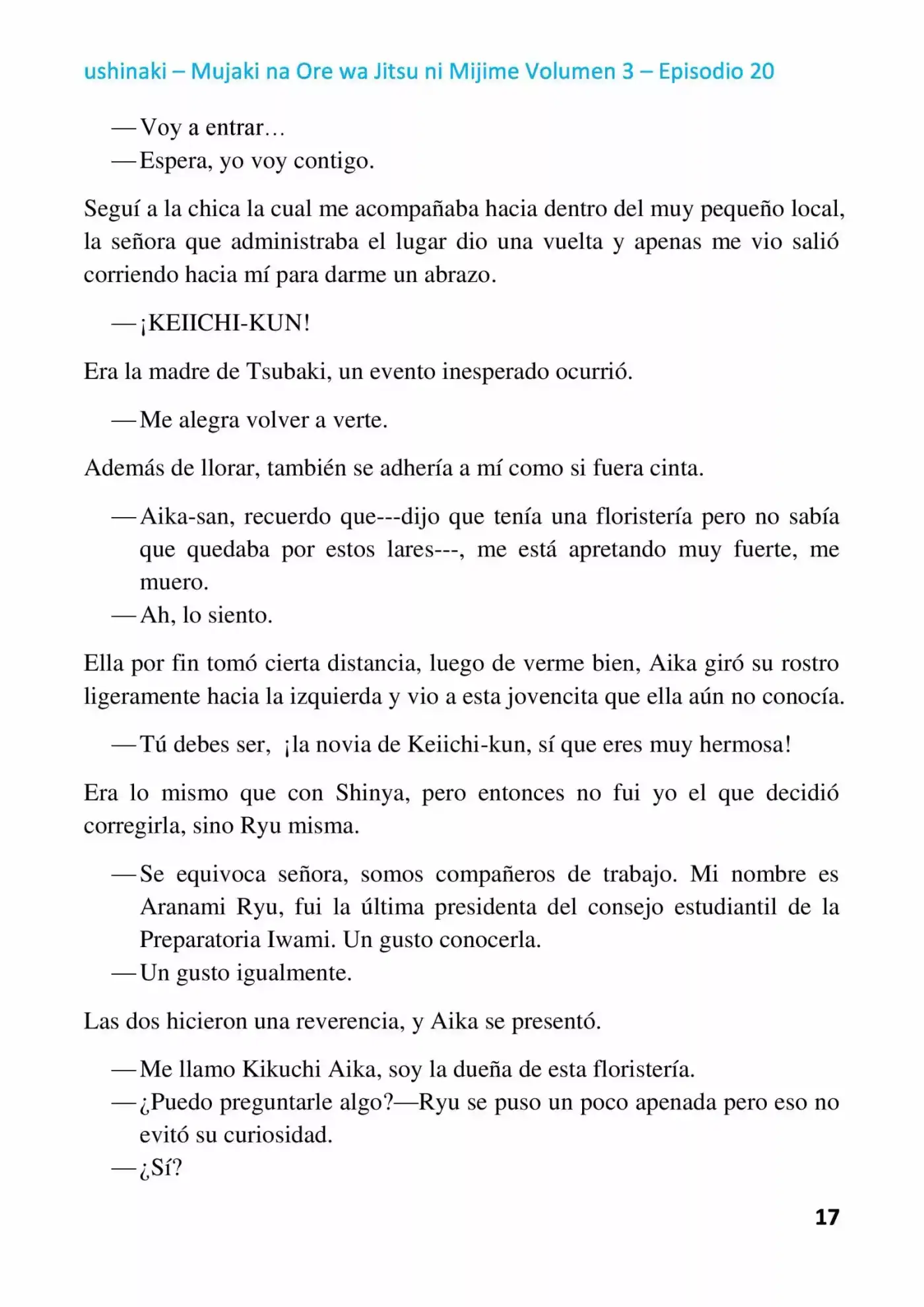 Mujaki Na Ore Wa Jitsu Ni Mijime (Novela) - Capítulo 20 - Página 17 - LectorTMOo