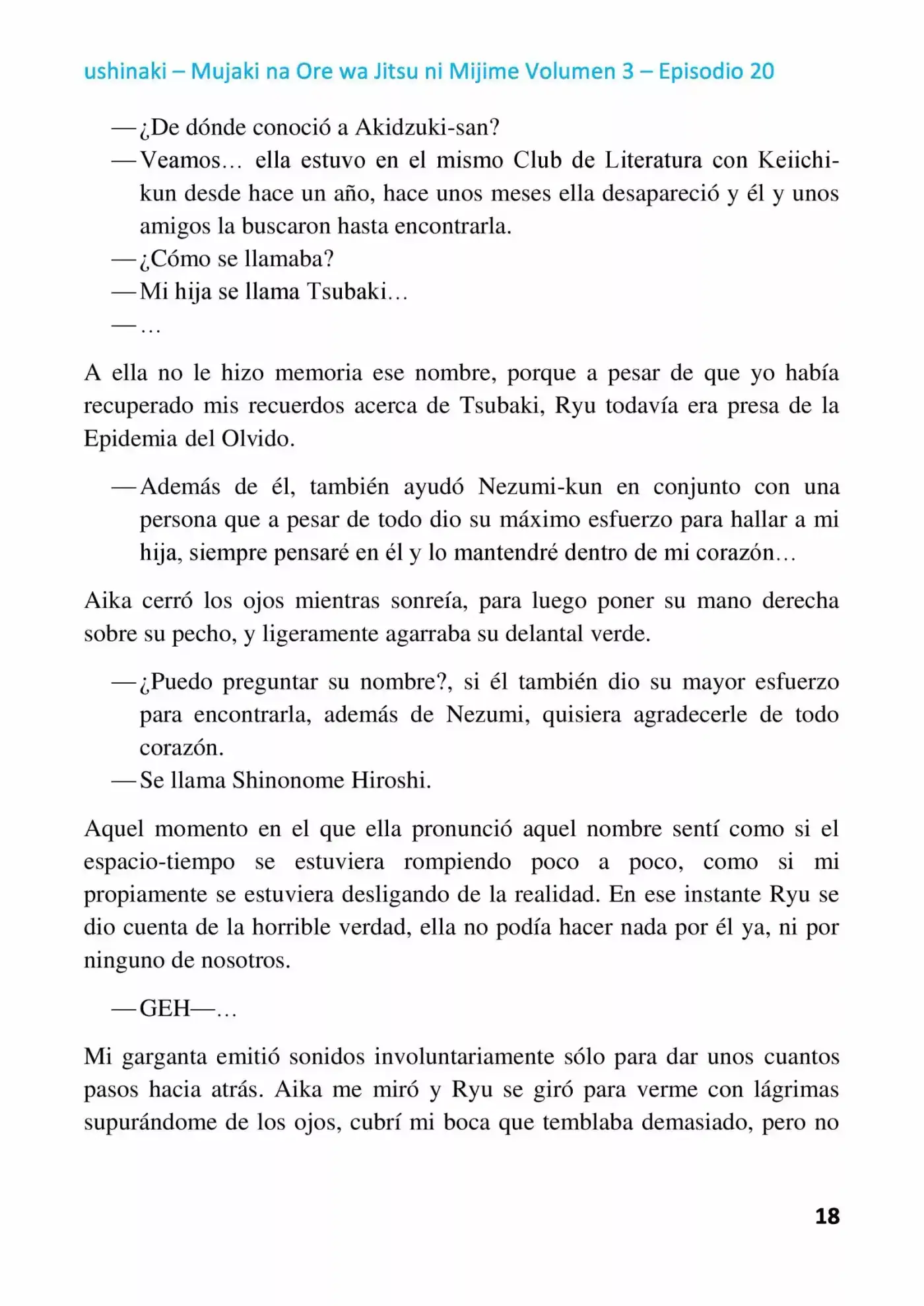 Mujaki Na Ore Wa Jitsu Ni Mijime (Novela) - Capítulo 20 - Página 18 - LectorTMOo
