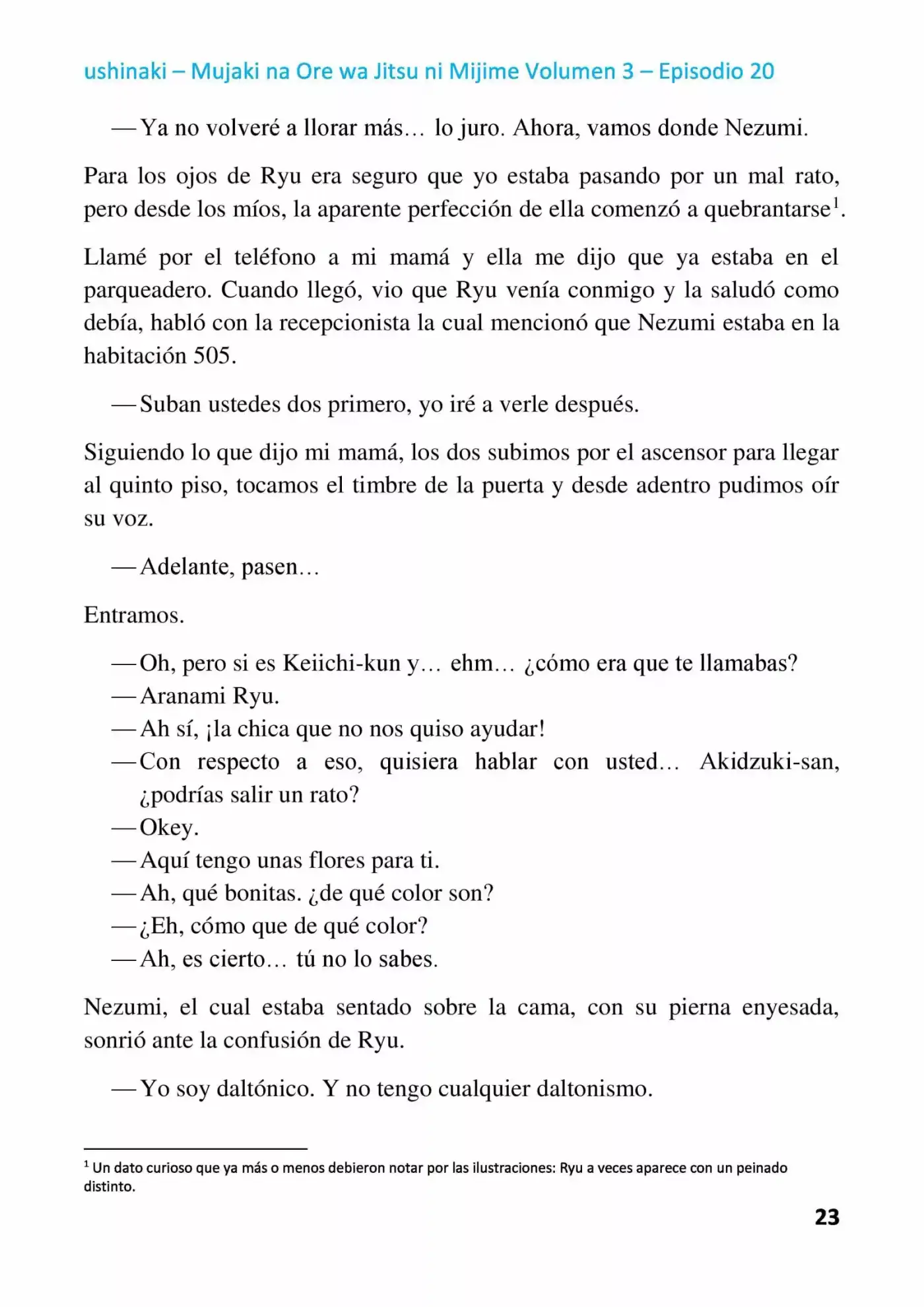 Mujaki Na Ore Wa Jitsu Ni Mijime (Novela) - Capítulo 20 - Página 23 - LectorTMOo