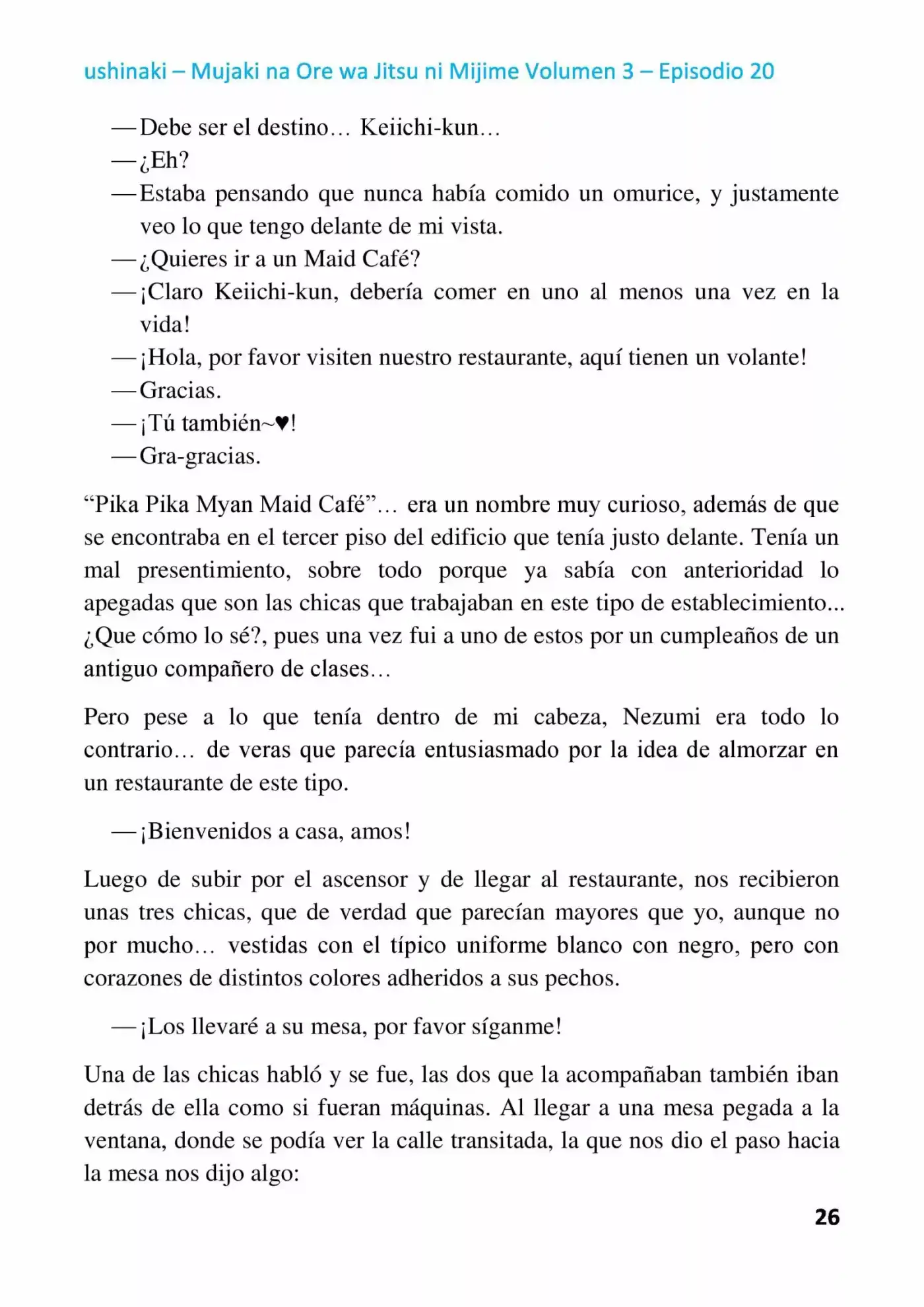 Mujaki Na Ore Wa Jitsu Ni Mijime (Novela) - Capítulo 20 - Página 26 - LectorTMOo