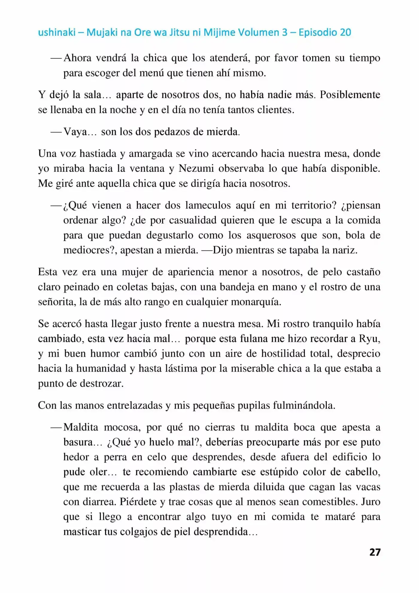 Mujaki Na Ore Wa Jitsu Ni Mijime (Novela) - Capítulo 20 - Página 27 - LectorTMOo