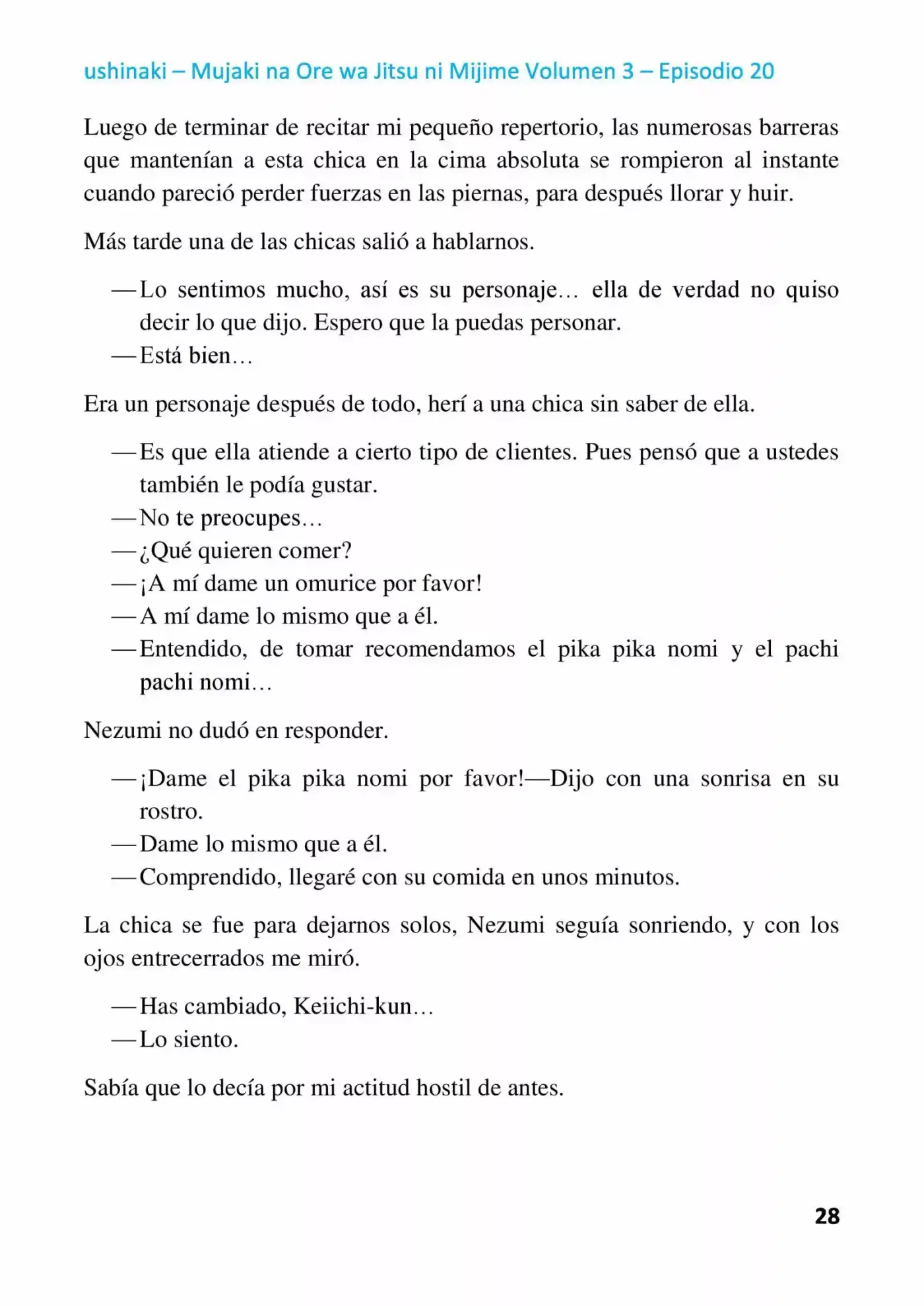 Mujaki Na Ore Wa Jitsu Ni Mijime (Novela) - Capítulo 20 - Página 28 - LectorTMOo