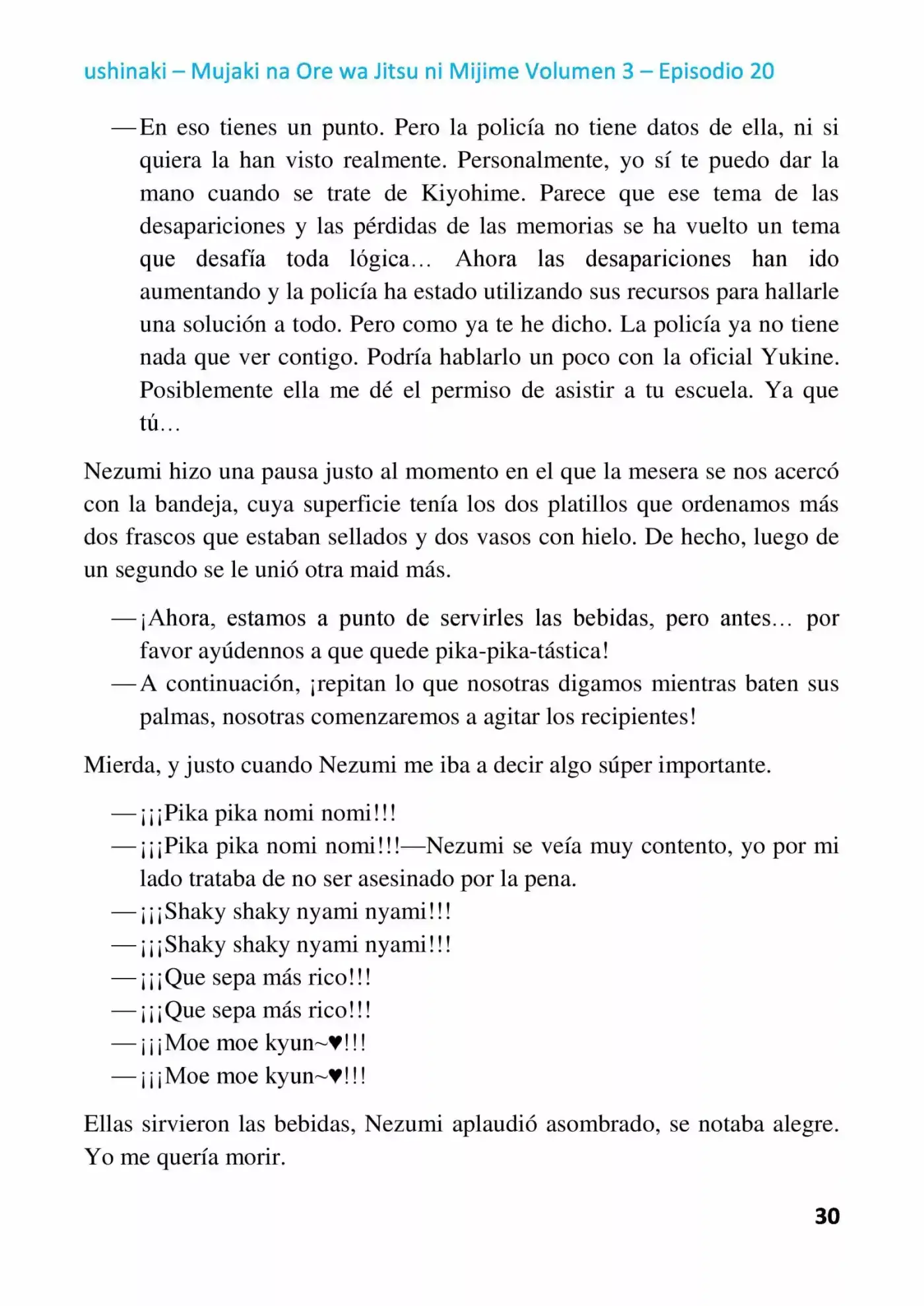 Mujaki Na Ore Wa Jitsu Ni Mijime (Novela) - Capítulo 20 - Página 30 - LectorTMOo