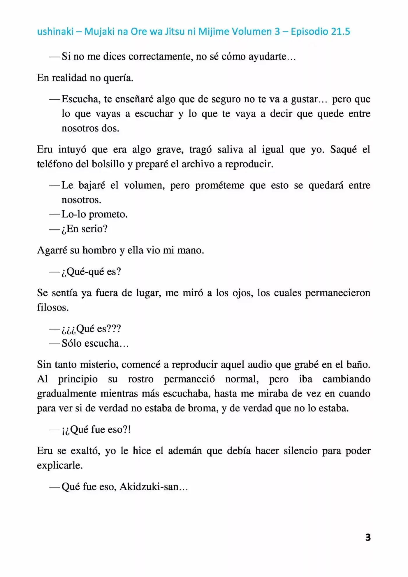 Mujaki Na Ore Wa Jitsu Ni Mijime (Novela) - Capítulo 21.50 - Página 3 - LectorTMOo